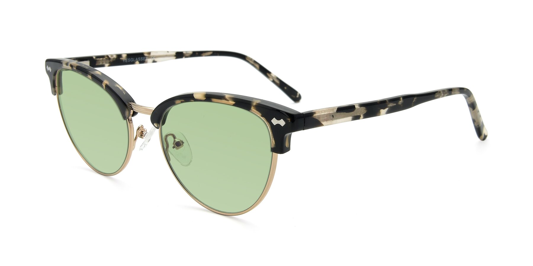 Angle of 17461 in Tortoise-Gold with Medium Green Tinted Lenses