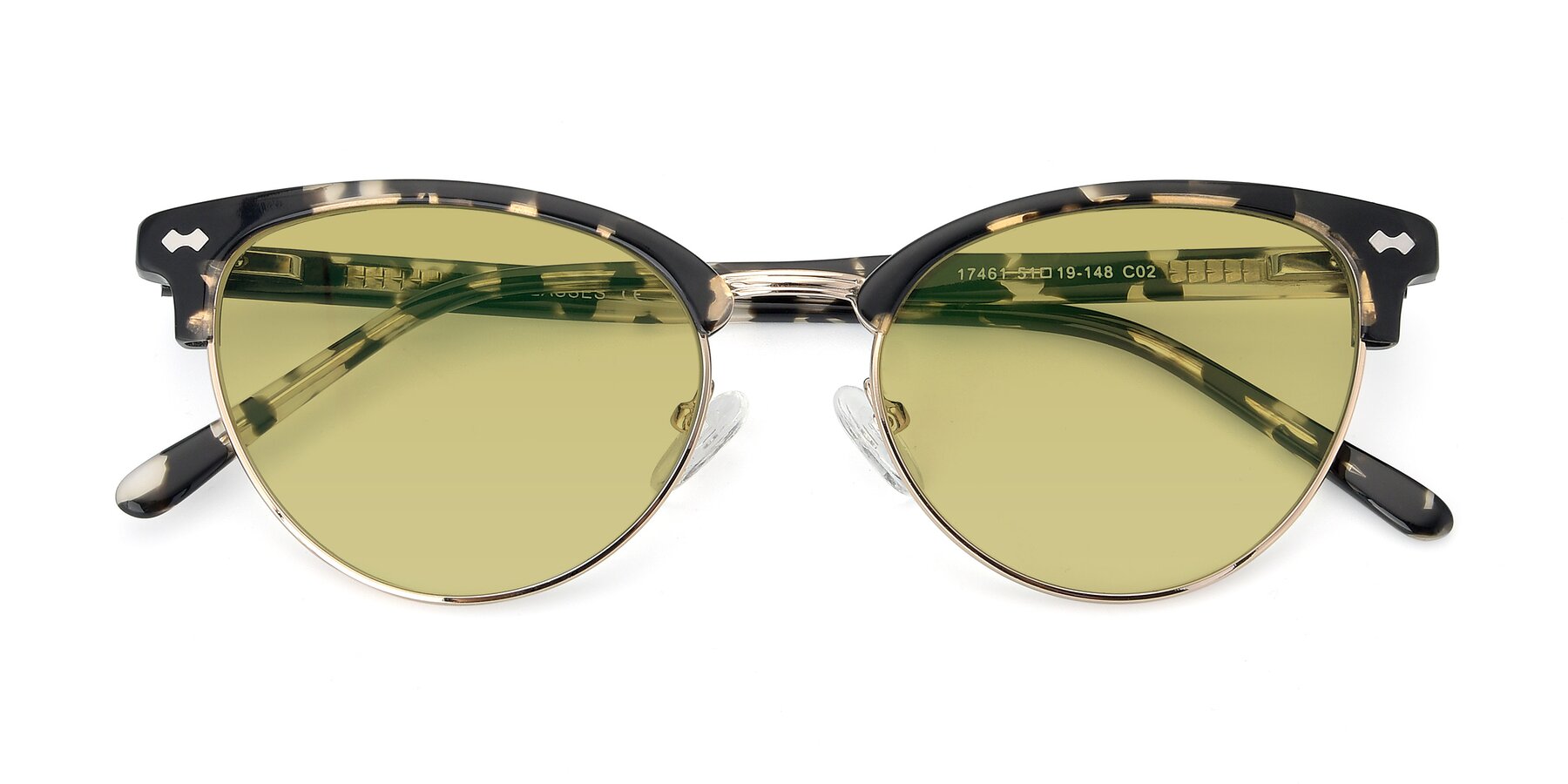 Folded Front of 17461 in Tortoise-Gold with Medium Champagne Tinted Lenses
