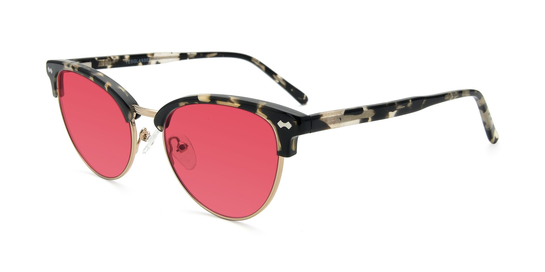 Angle of 17461 in Tortoise-Gold with Red Tinted Lenses