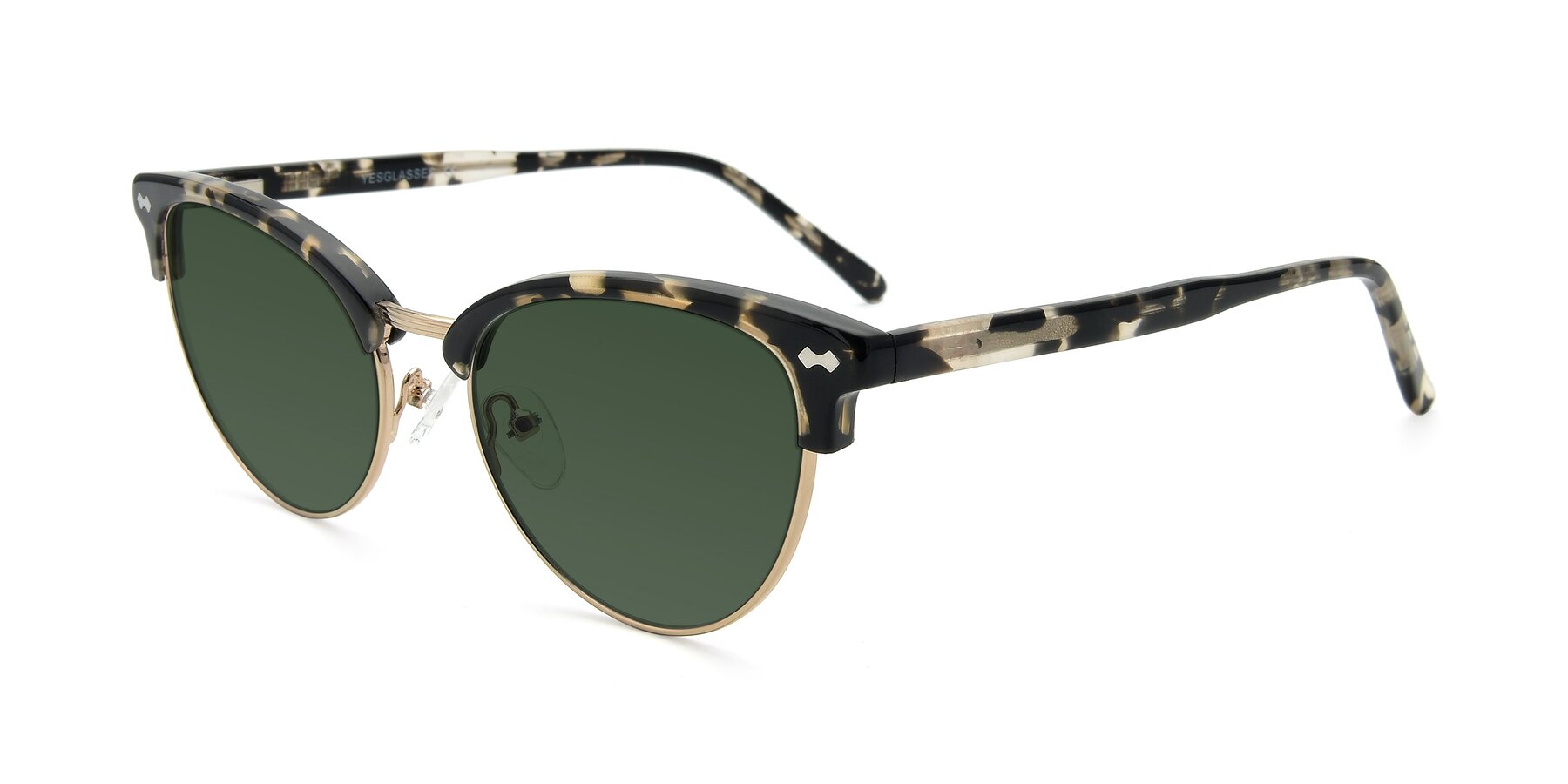 Angle of 17461 in Tortoise-Gold with Green Tinted Lenses