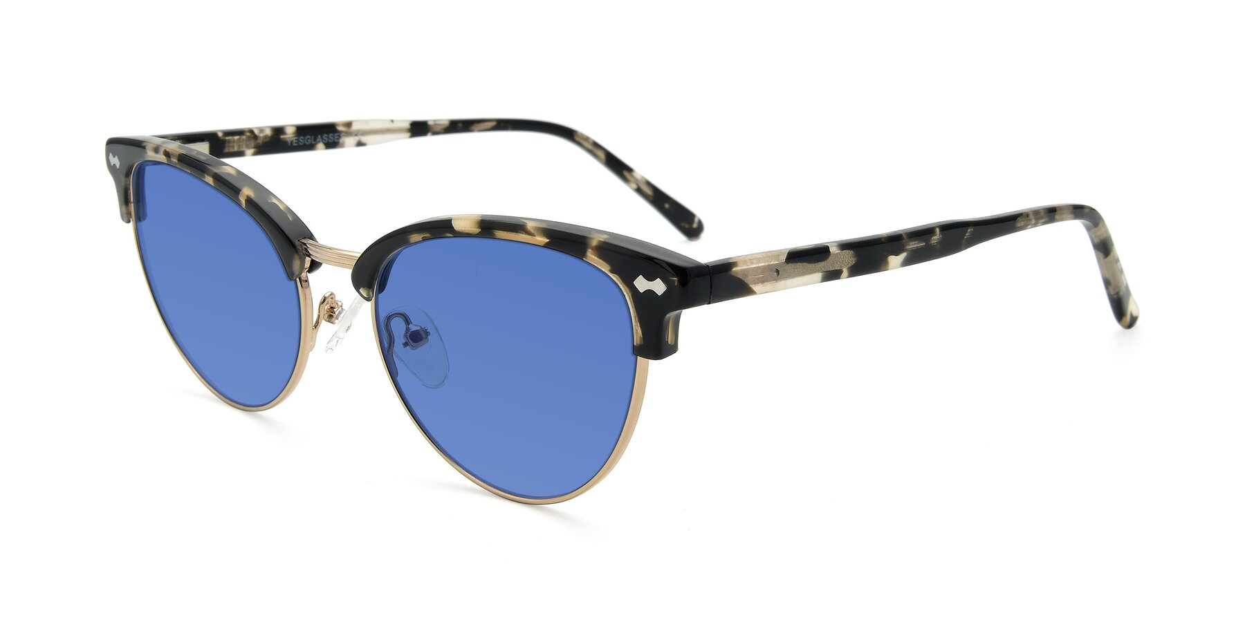 Angle of 17461 in Tortoise-Gold with Blue Tinted Lenses