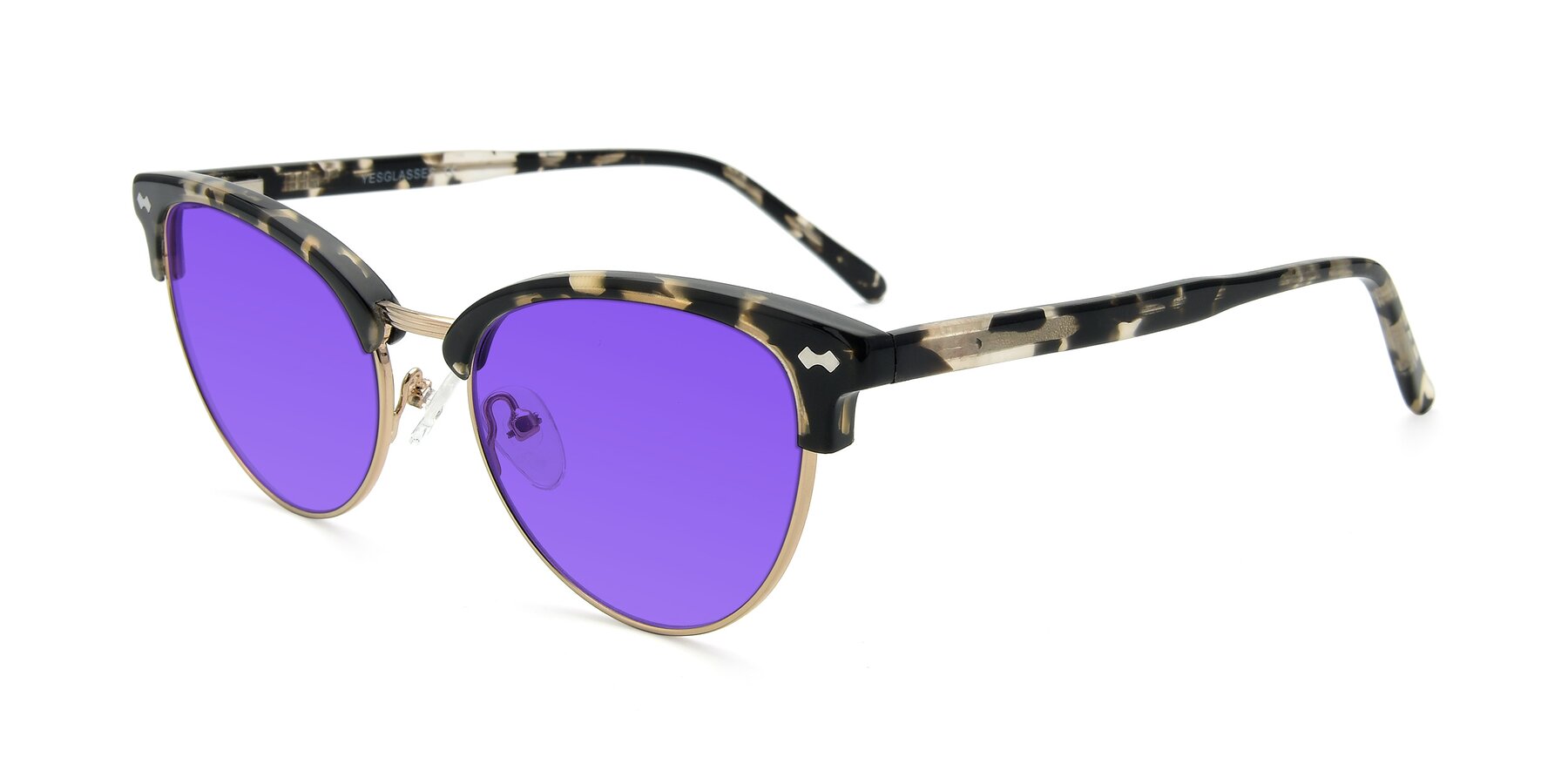 Angle of 17461 in Tortoise-Gold with Purple Tinted Lenses