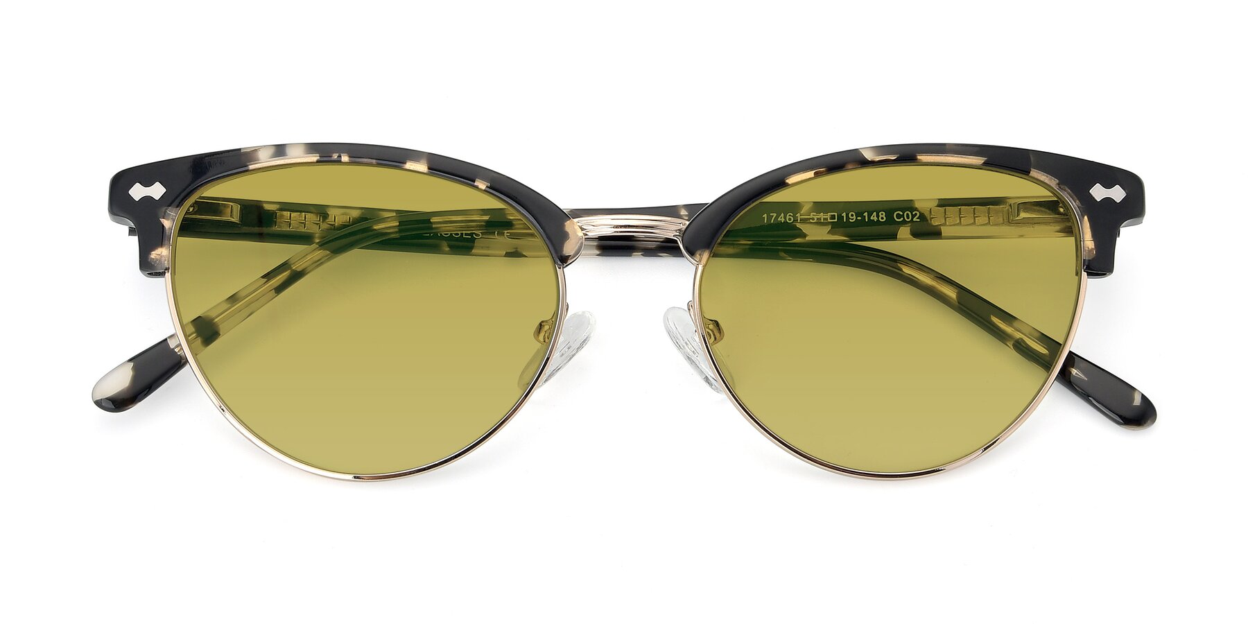 Folded Front of 17461 in Tortoise-Gold with Champagne Tinted Lenses