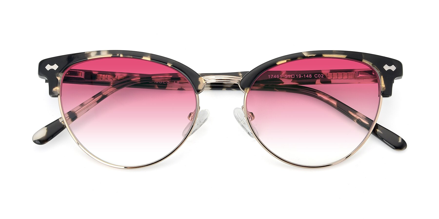 Folded Front of 17461 in Tortoise-Gold with Pink Gradient Lenses
