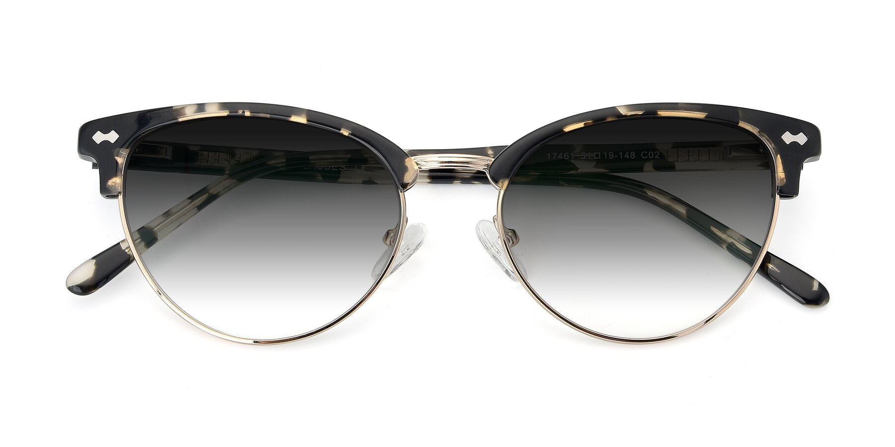 Folded Front of 17461 in Tortoise-Gold with Gray Gradient Lenses