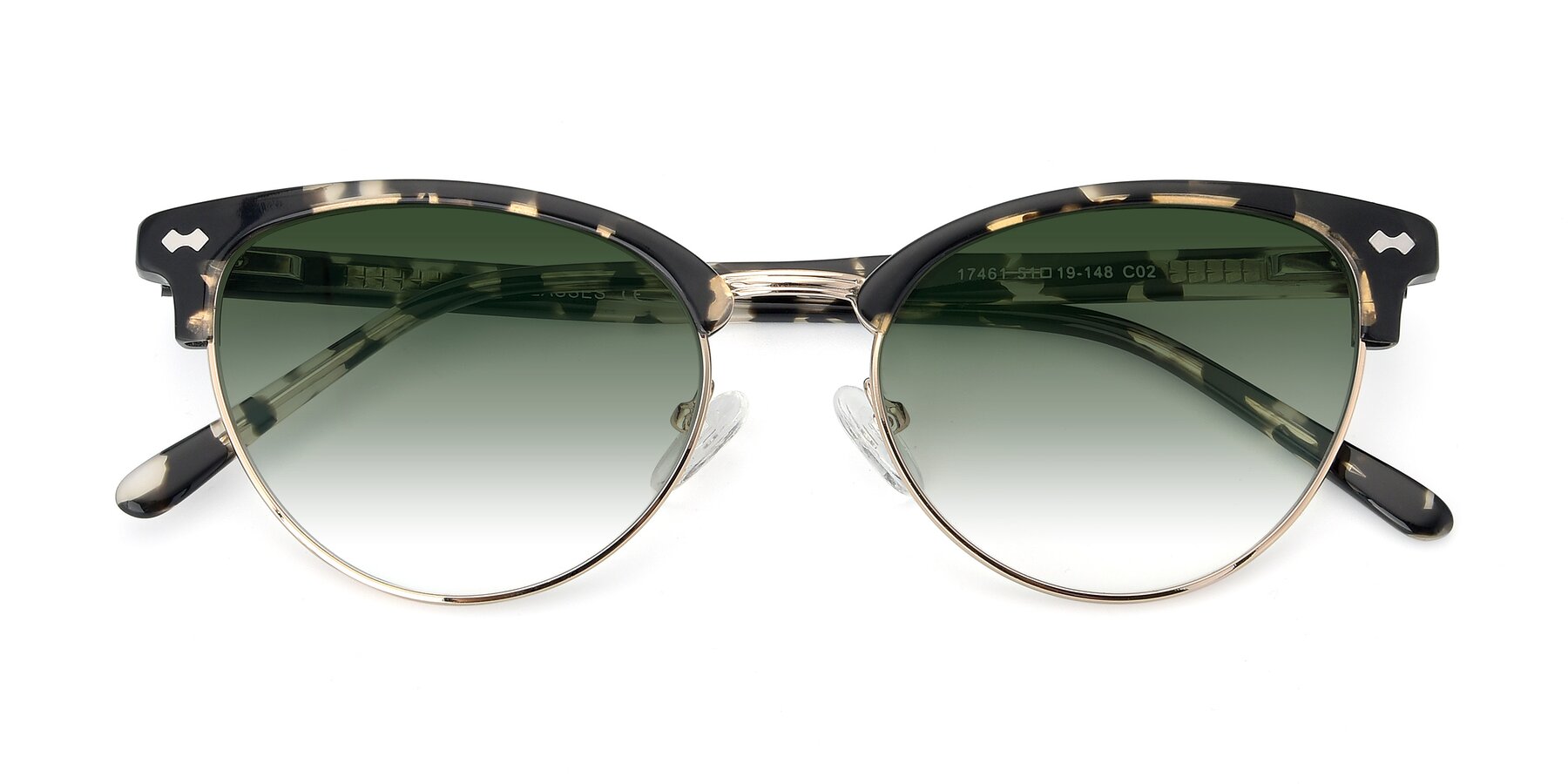 Folded Front of 17461 in Tortoise-Gold with Green Gradient Lenses