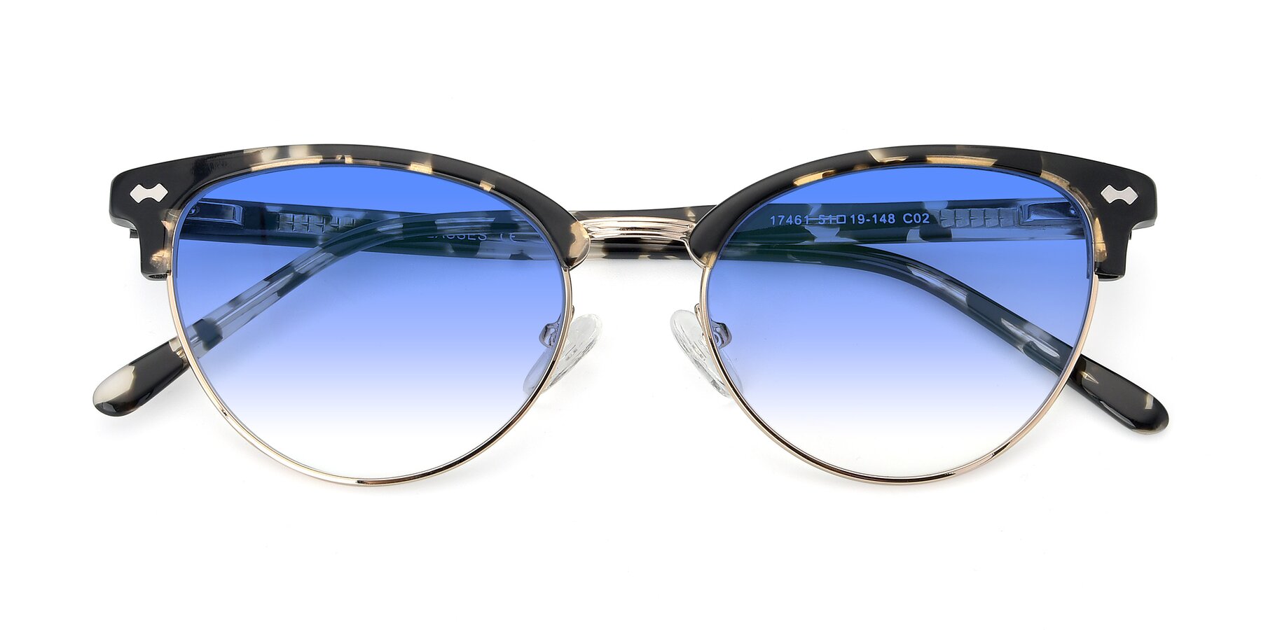 Folded Front of 17461 in Tortoise-Gold with Blue Gradient Lenses