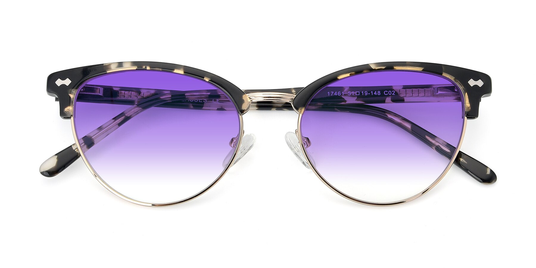 Folded Front of 17461 in Tortoise-Gold with Purple Gradient Lenses
