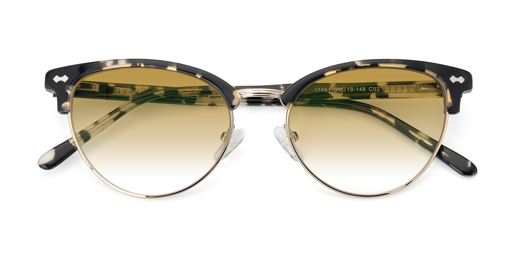 Folded Front of 17461 in Tortoise-Gold with Champagne Gradient Lenses