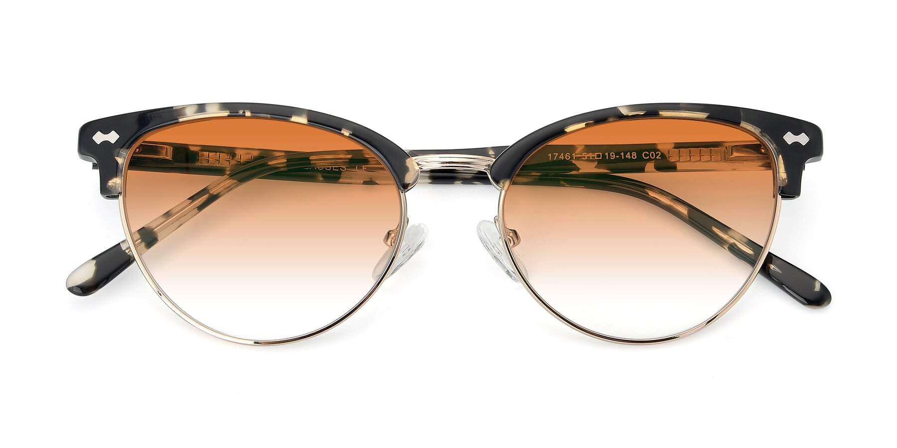 Folded Front of 17461 in Tortoise-Gold with Orange Gradient Lenses