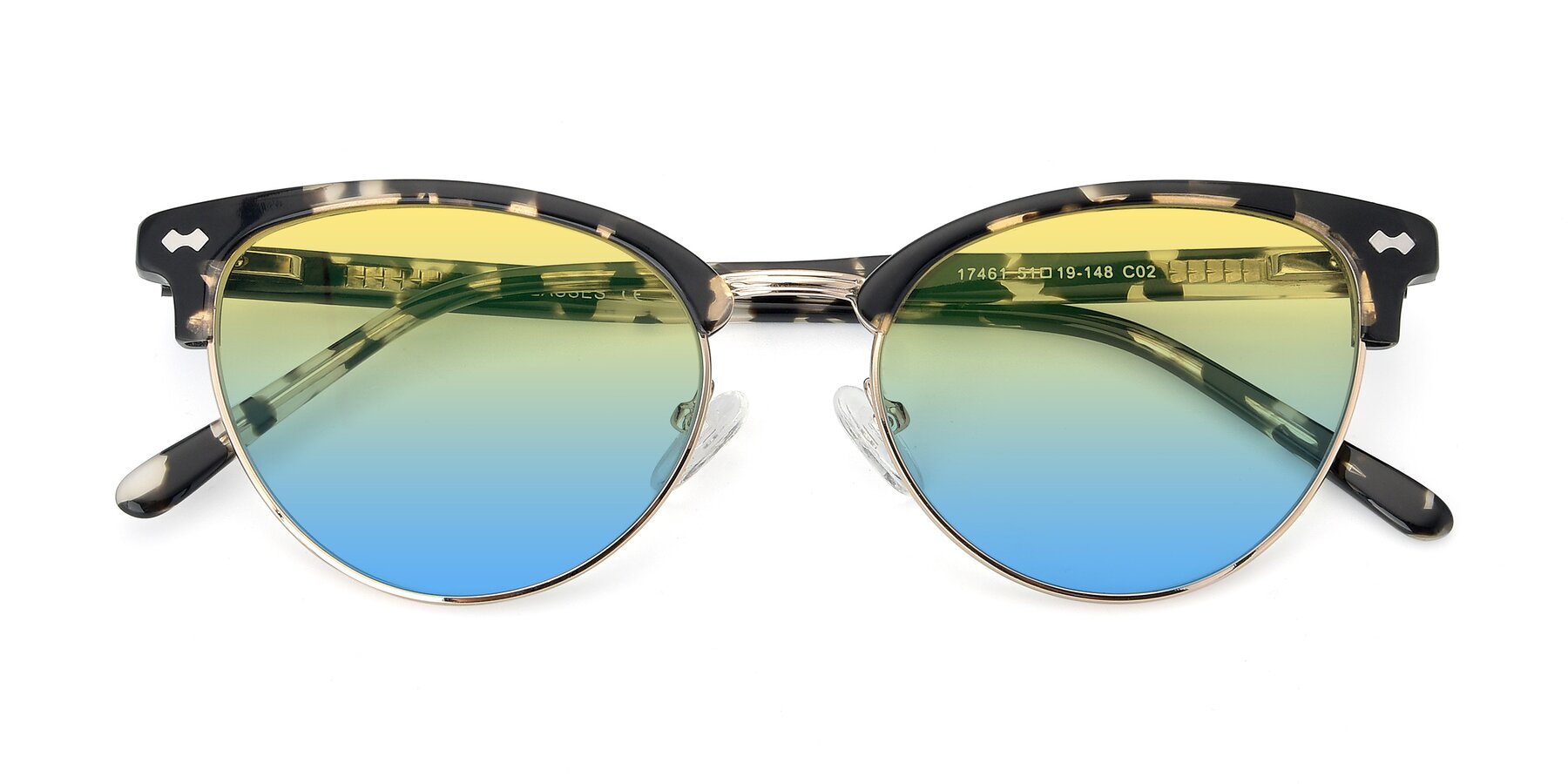 Folded Front of 17461 in Tortoise-Gold with Yellow / Blue Gradient Lenses