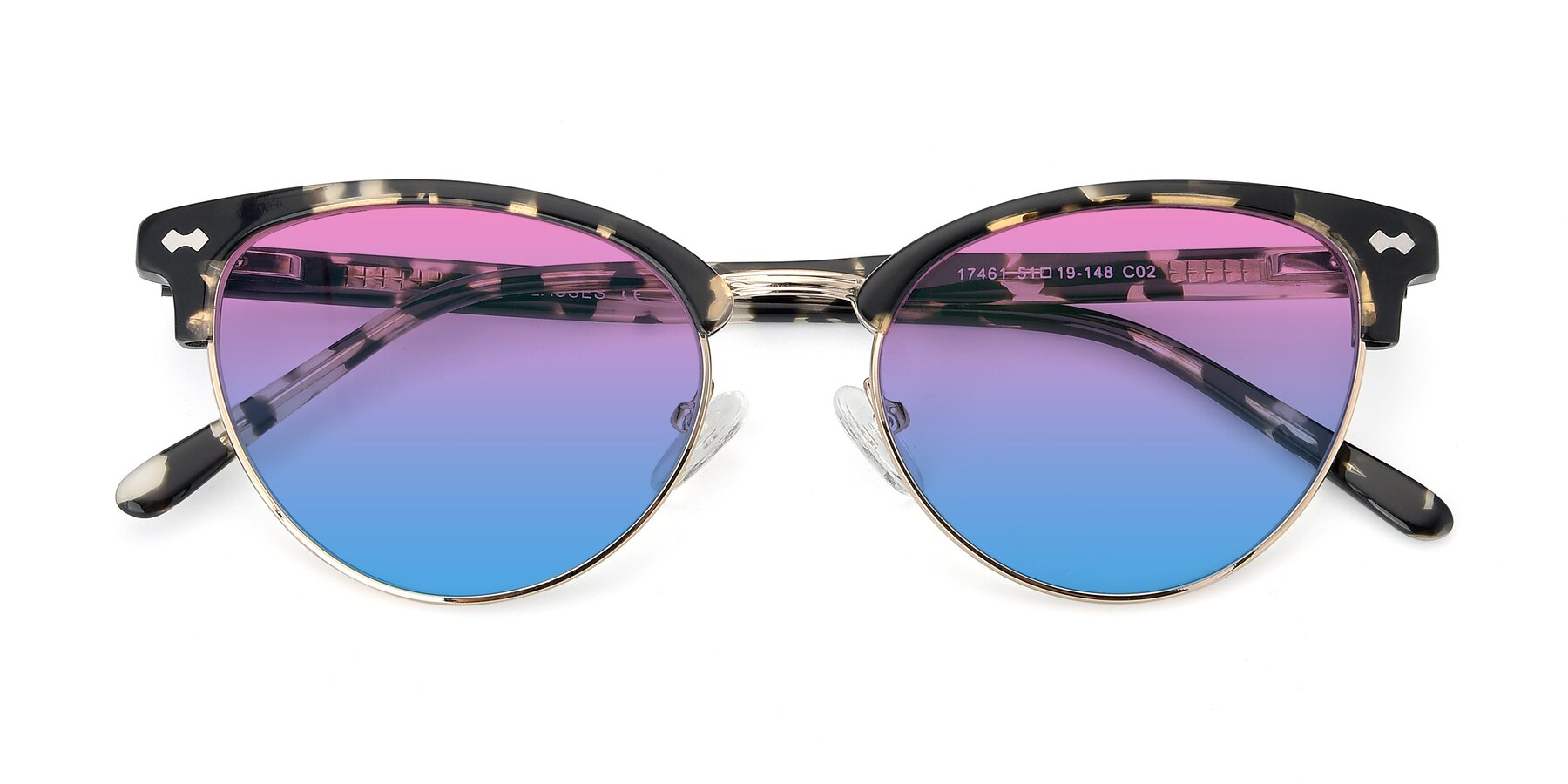 Folded Front of 17461 in Tortoise-Gold with Pink / Blue Gradient Lenses