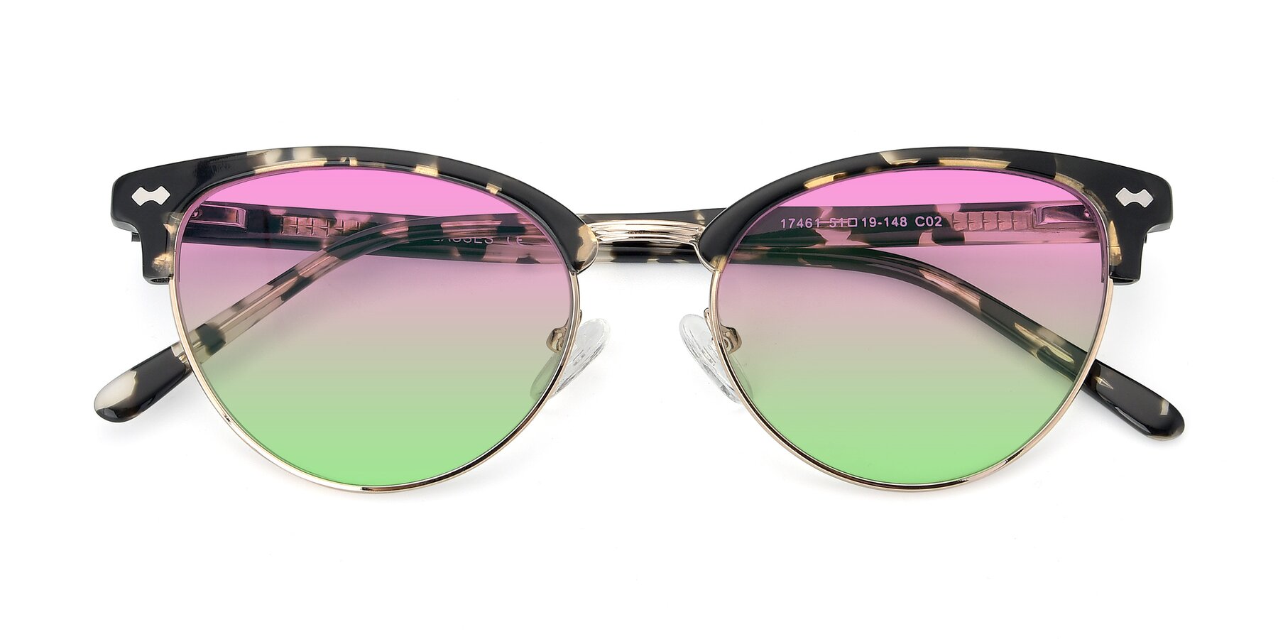 Folded Front of 17461 in Tortoise-Gold with Pink / Green Gradient Lenses