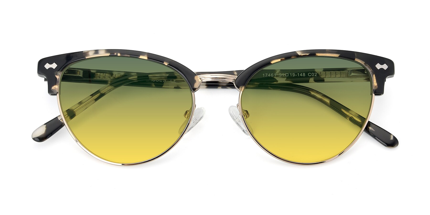 Folded Front of 17461 in Tortoise-Gold with Green / Yellow Gradient Lenses