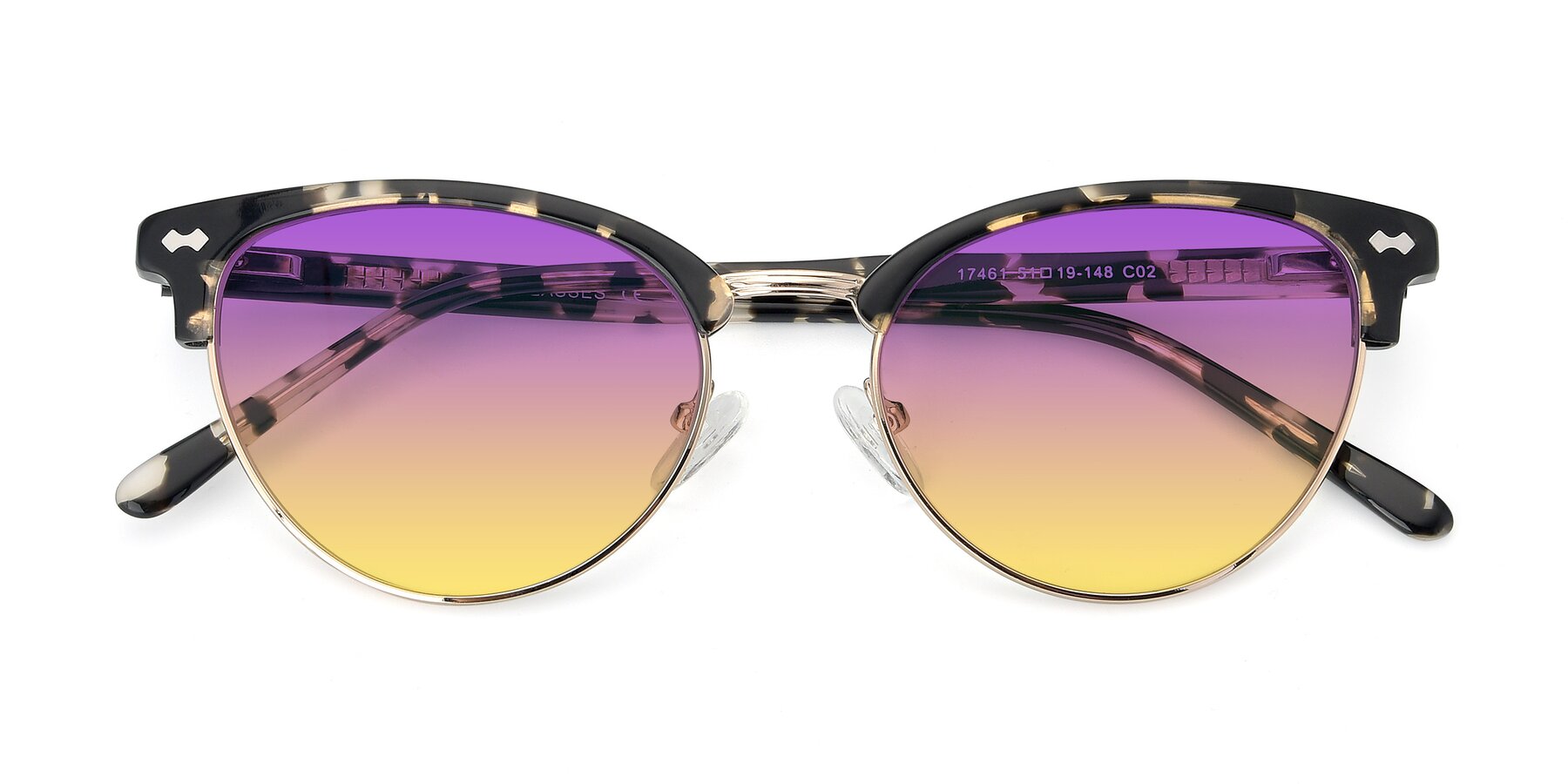 Folded Front of 17461 in Tortoise-Gold with Purple / Yellow Gradient Lenses