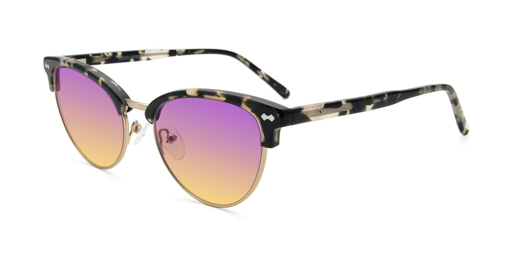 Angle of 17461 in Tortoise-Gold with Purple / Yellow Gradient Lenses