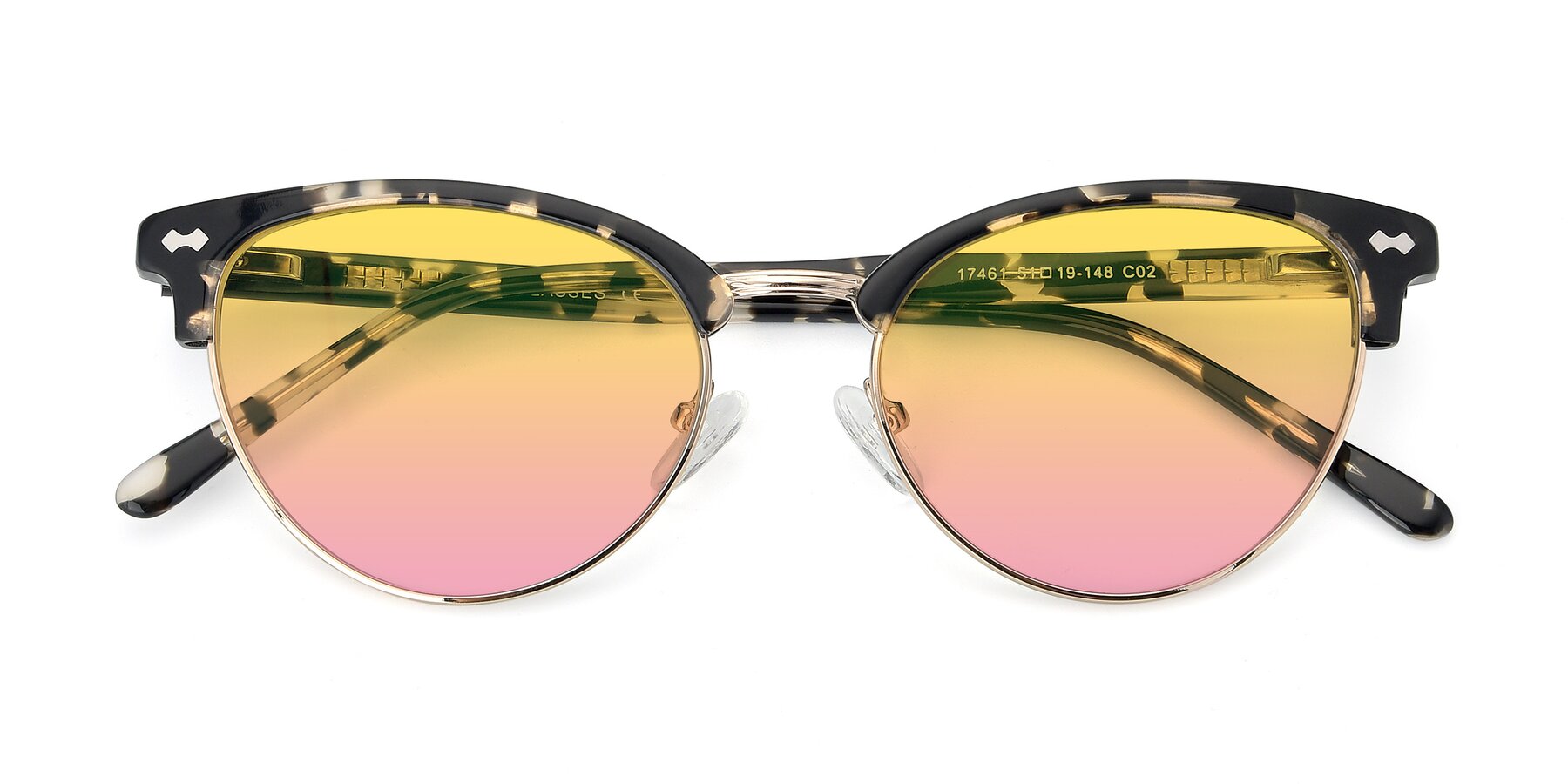 Folded Front of 17461 in Tortoise-Gold with Yellow / Pink Gradient Lenses