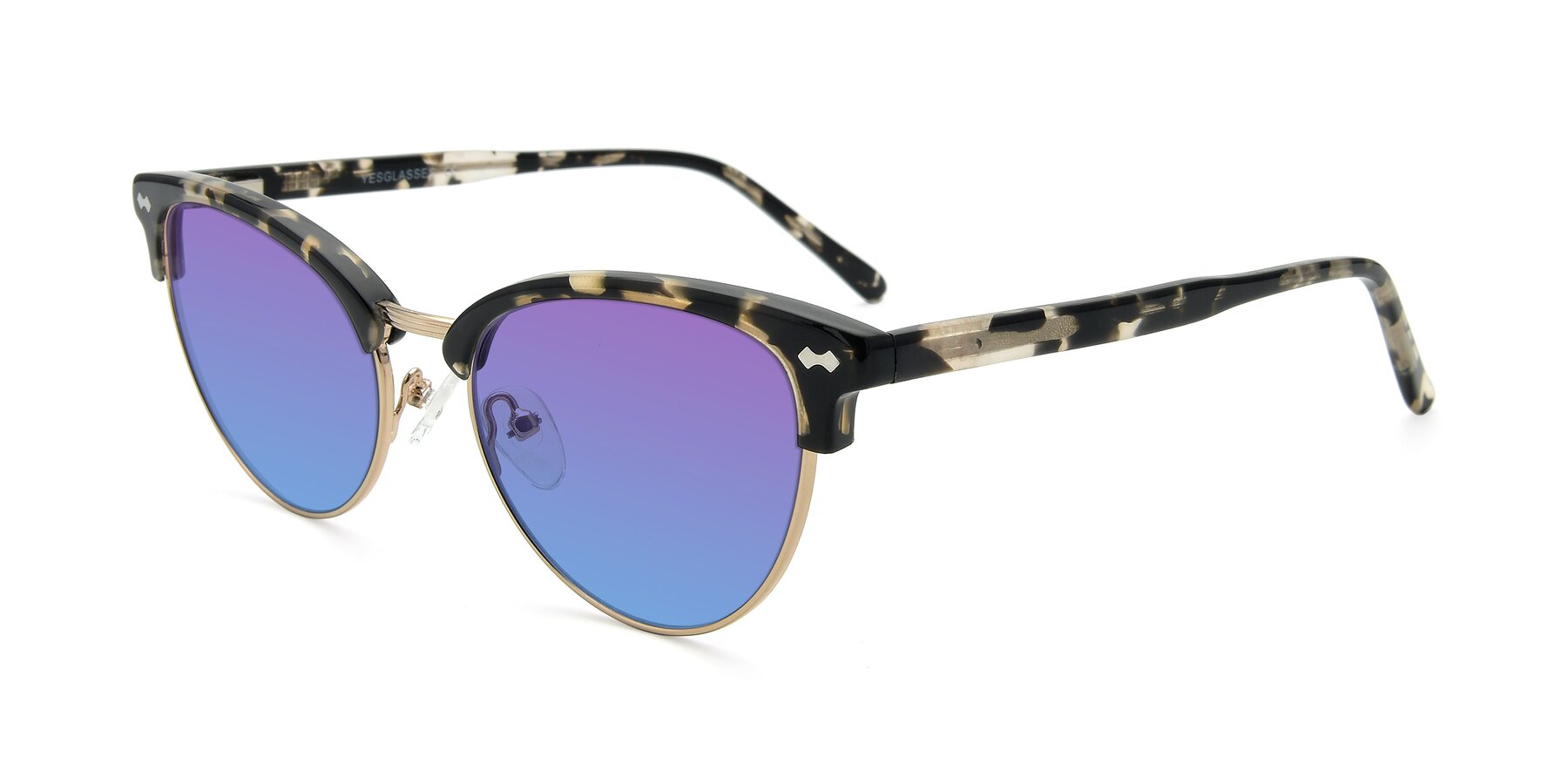 Angle of 17461 in Tortoise-Gold with Purple / Blue Gradient Lenses
