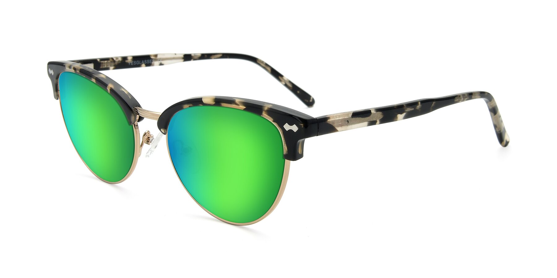 Angle of 17461 in Tortoise-Gold with Green Mirrored Lenses