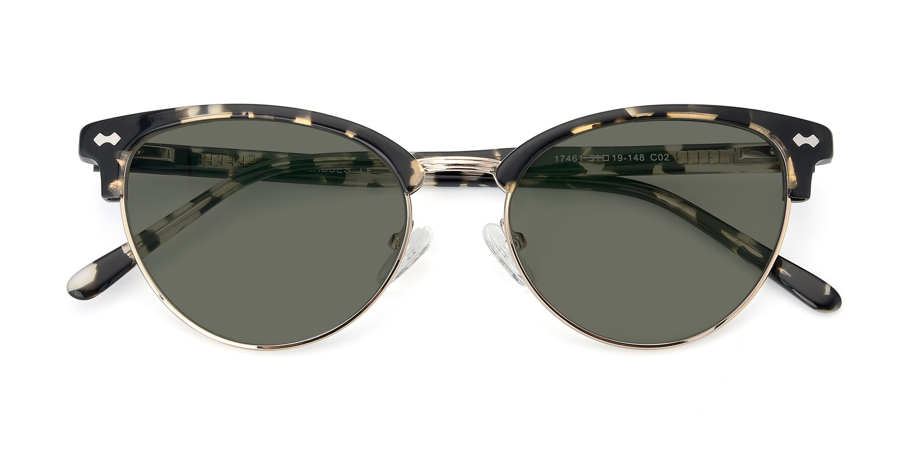 Folded Front of 17461 in Tortoise-Gold with Gray Polarized Lenses