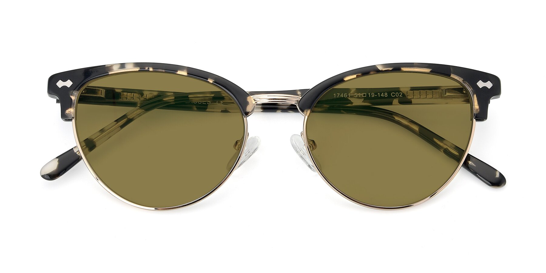 Folded Front of 17461 in Tortoise-Gold with Brown Polarized Lenses