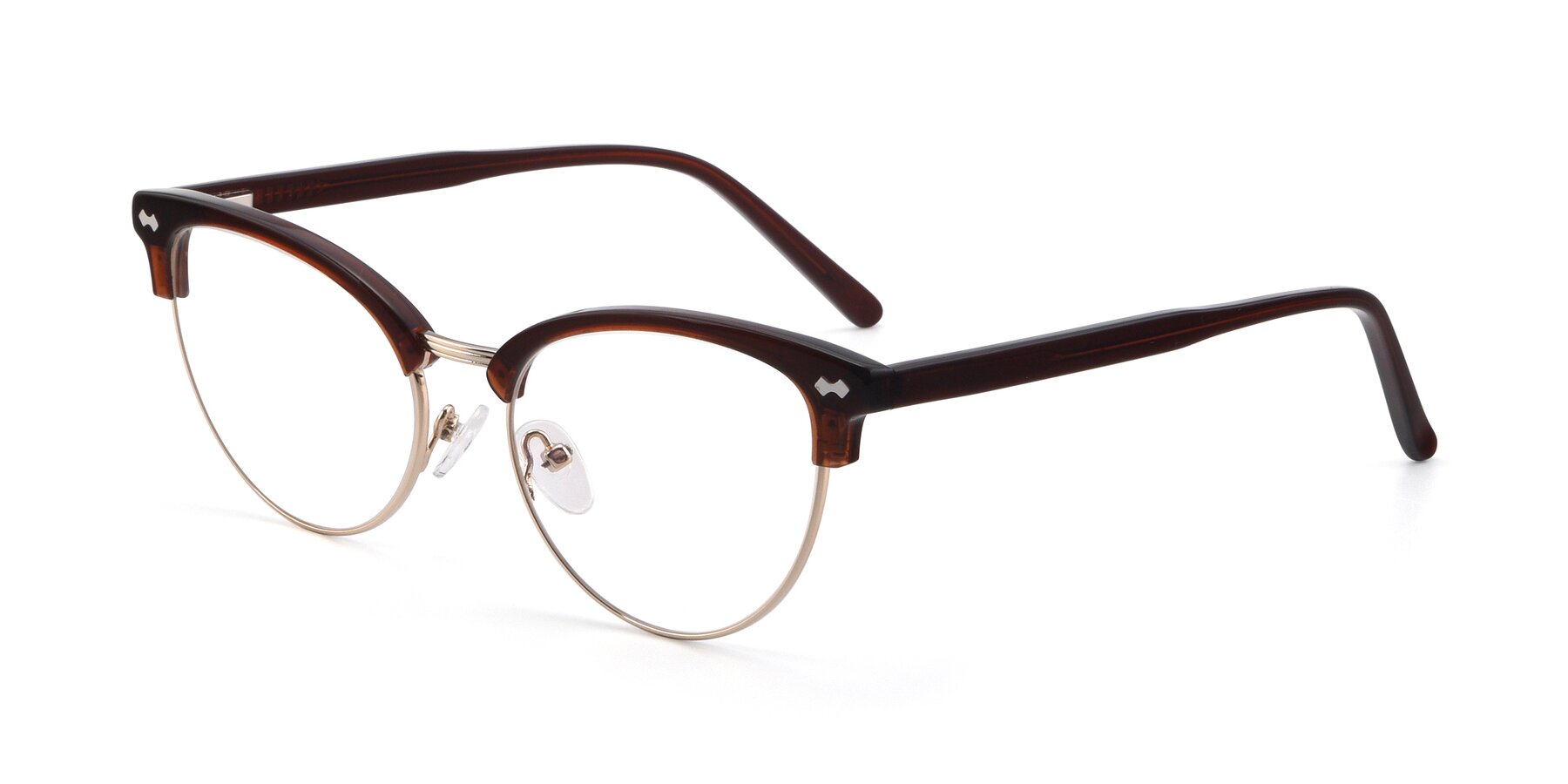 Angle of 17461 in Amber Brown with Clear Reading Eyeglass Lenses