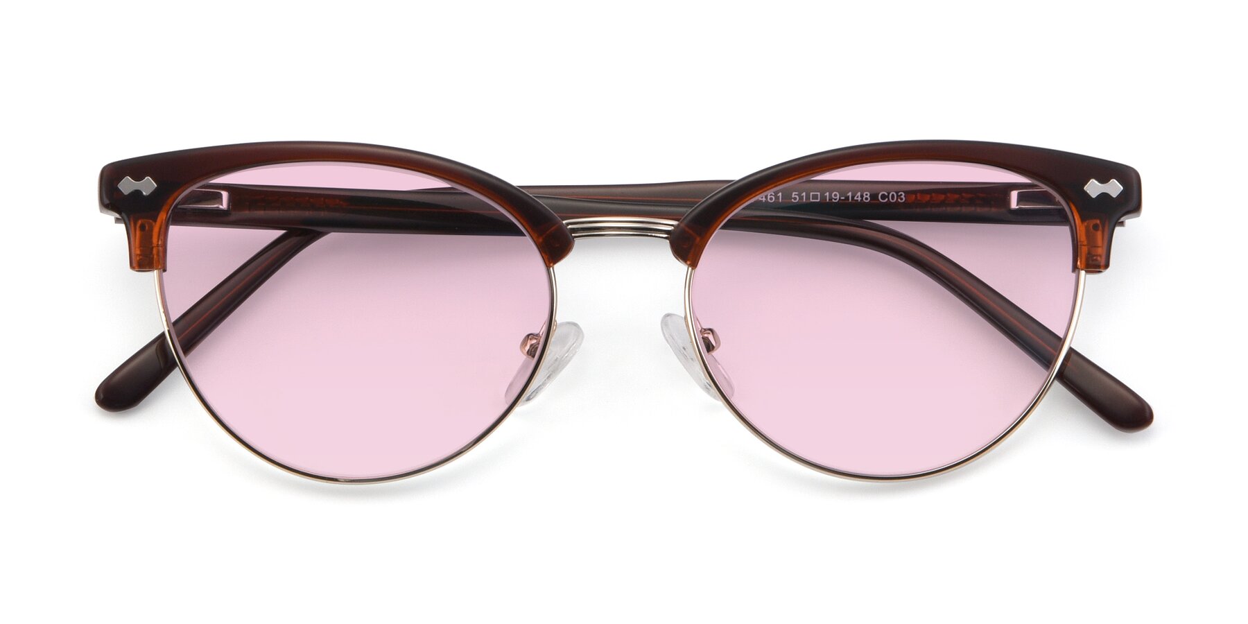 Folded Front of 17461 in Amber Brown with Light Pink Tinted Lenses