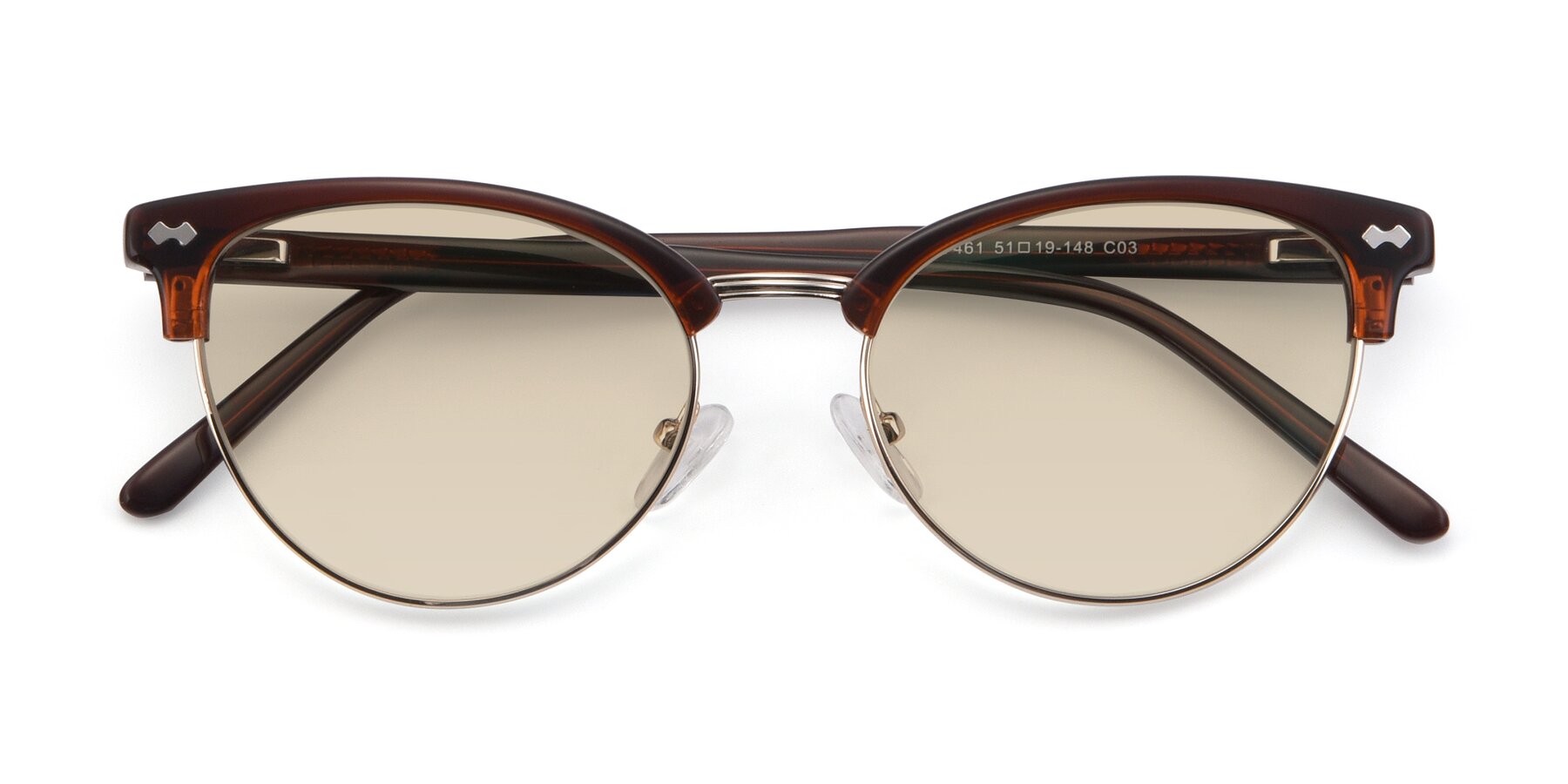 Folded Front of 17461 in Amber Brown with Light Brown Tinted Lenses
