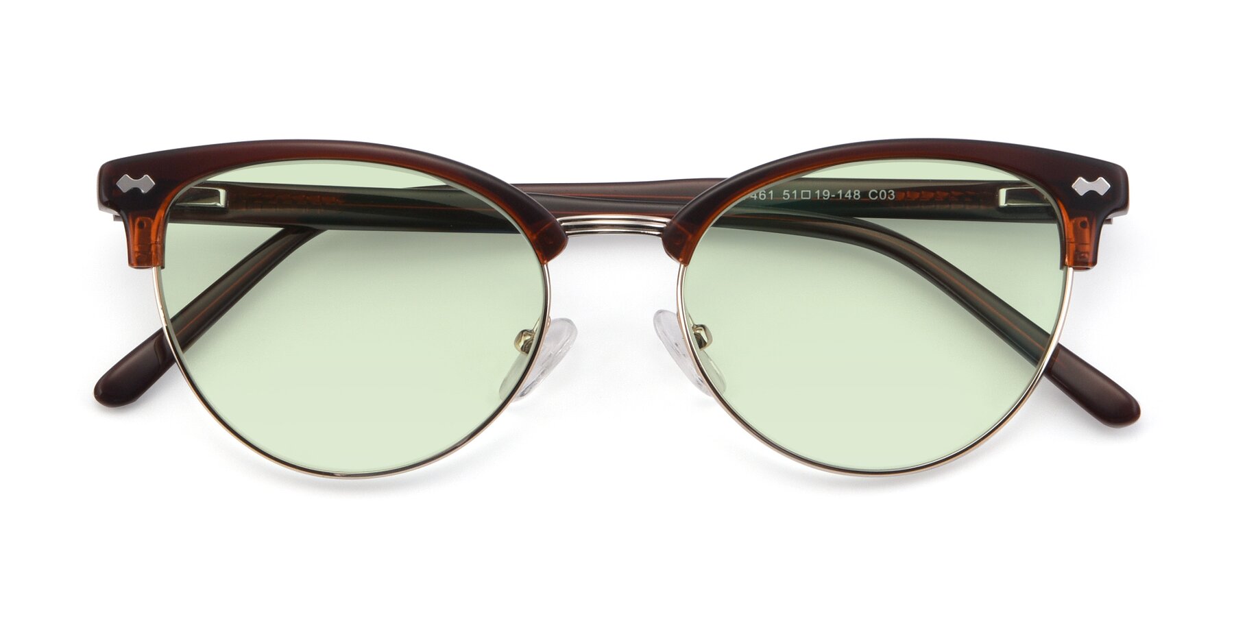 Folded Front of 17461 in Amber Brown with Light Green Tinted Lenses