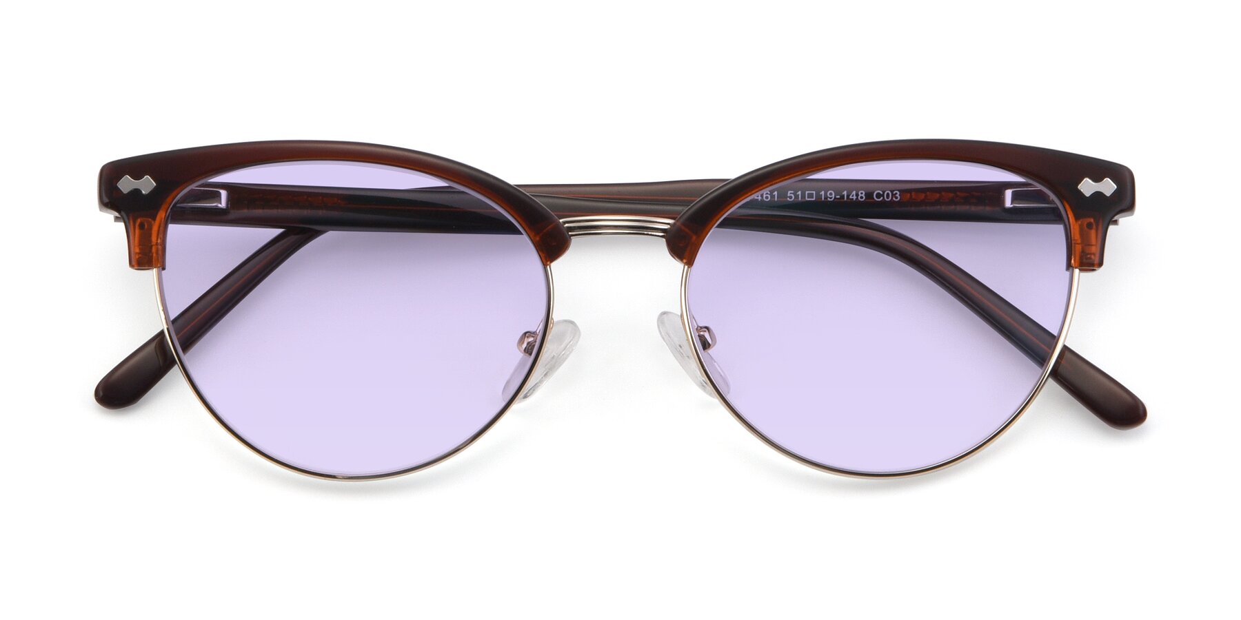 Folded Front of 17461 in Amber Brown with Light Purple Tinted Lenses