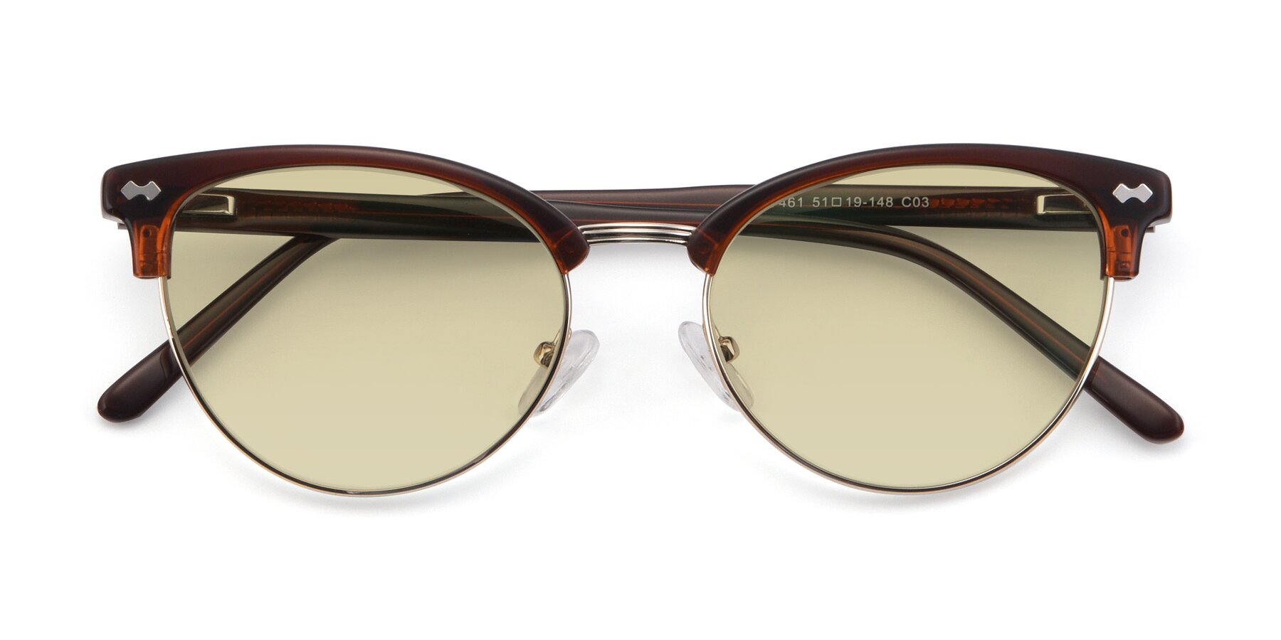 Folded Front of 17461 in Amber Brown with Light Champagne Tinted Lenses
