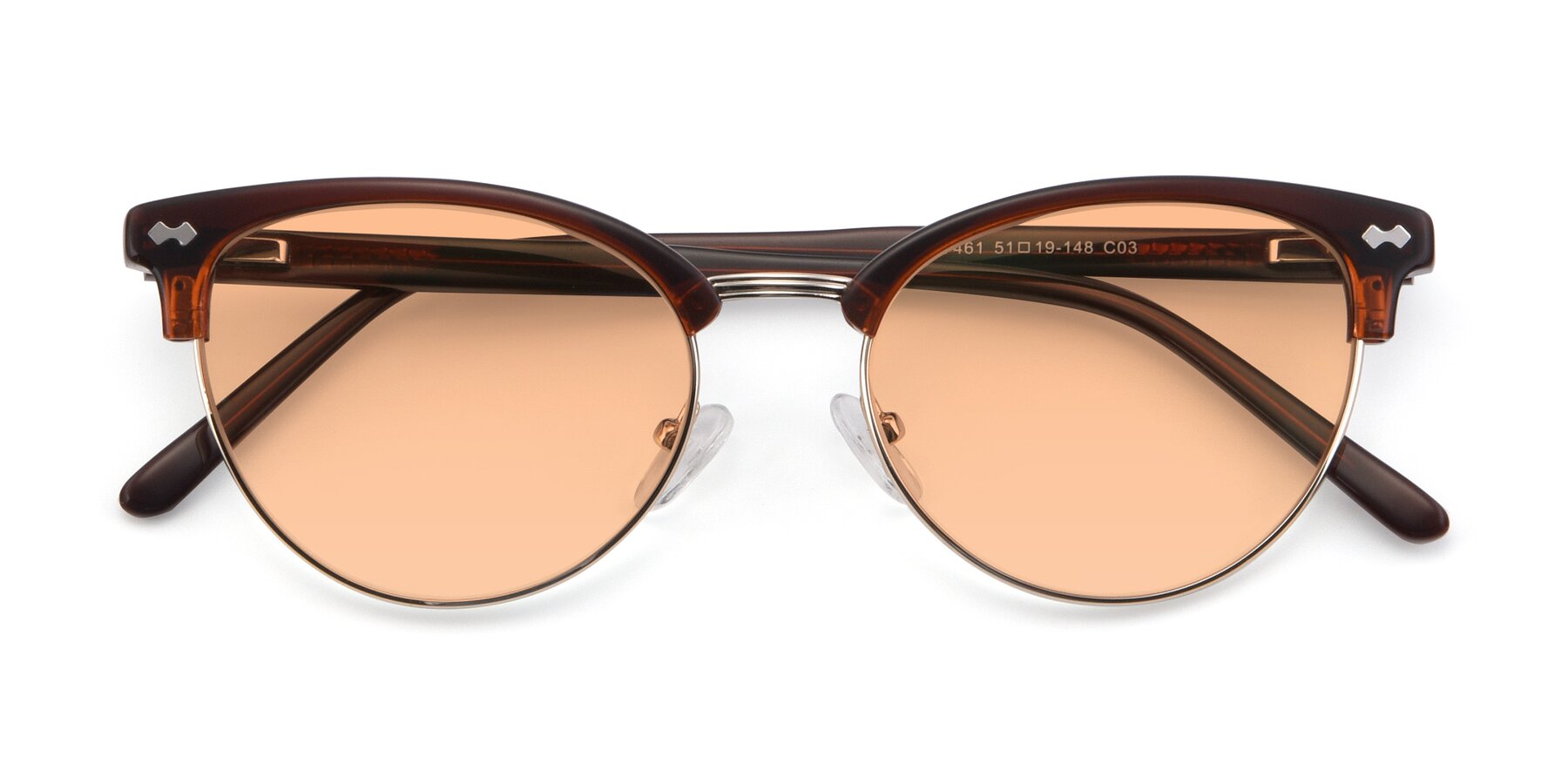 Folded Front of 17461 in Amber Brown with Light Orange Tinted Lenses