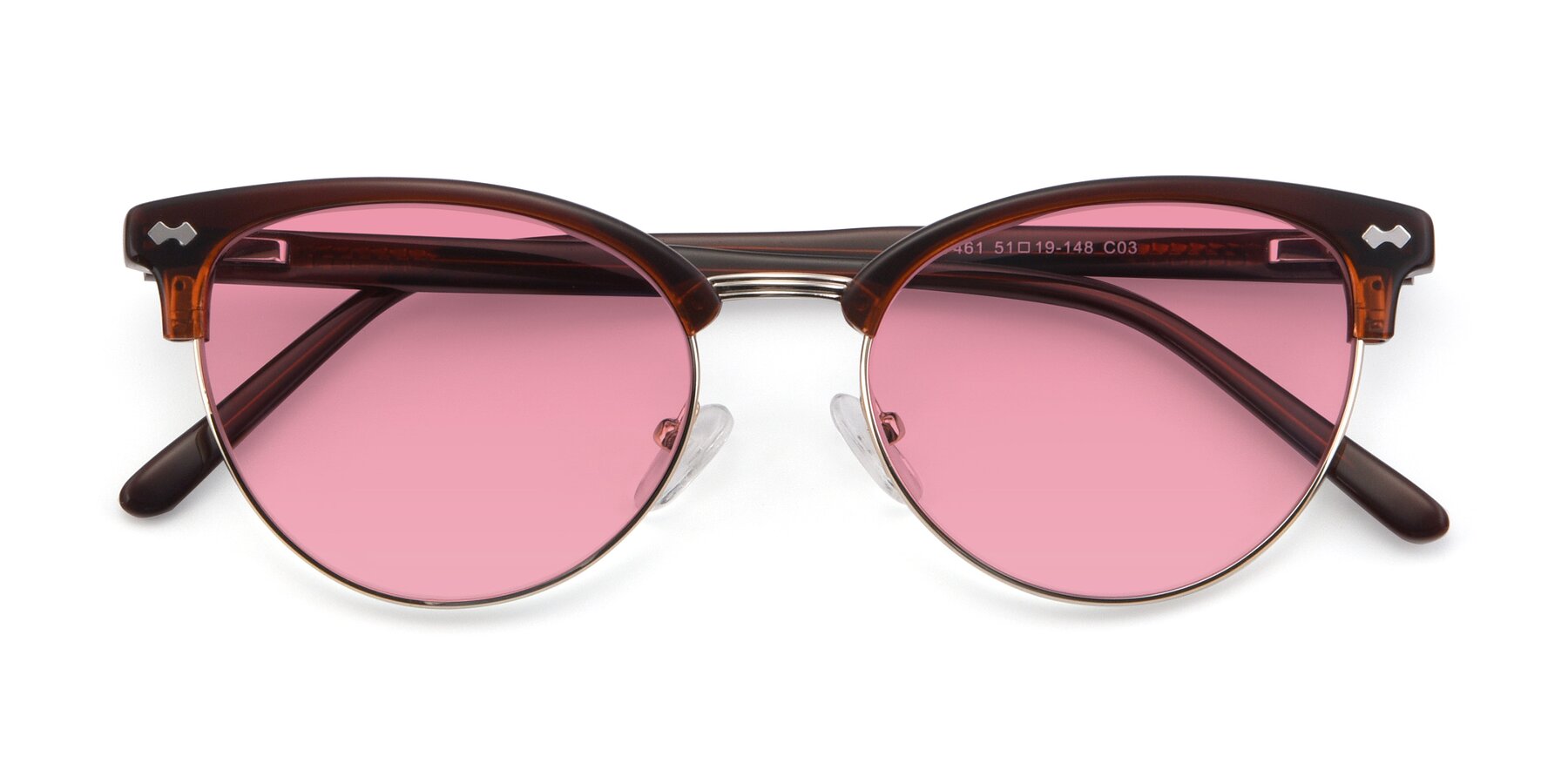 Folded Front of 17461 in Amber Brown with Pink Tinted Lenses