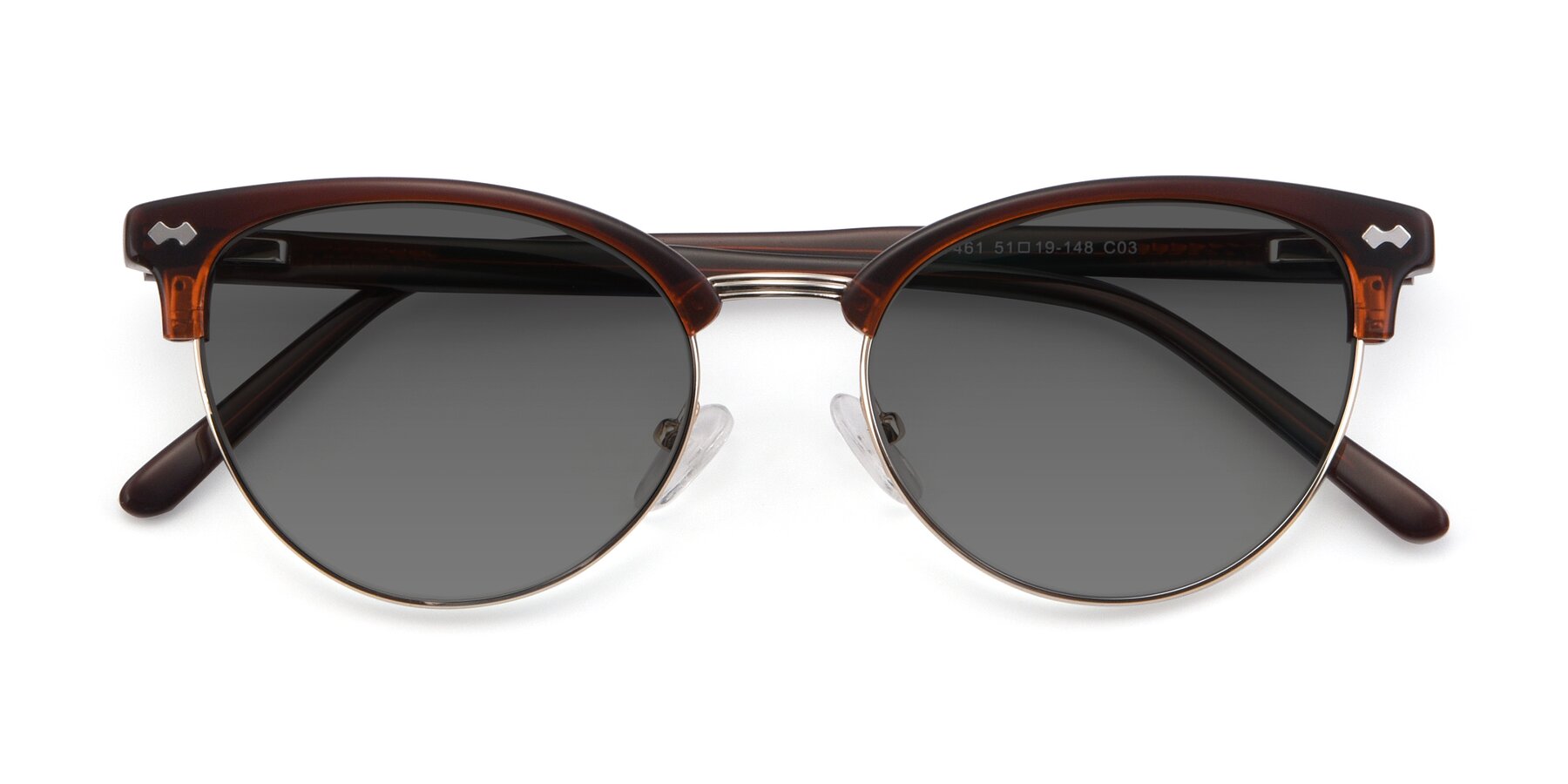 Folded Front of 17461 in Amber Brown with Medium Gray Tinted Lenses