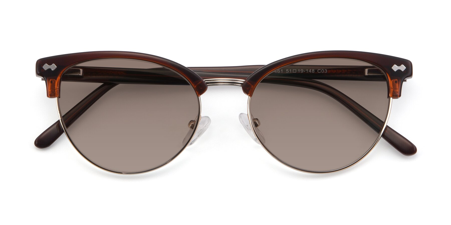 Folded Front of 17461 in Amber Brown with Medium Brown Tinted Lenses