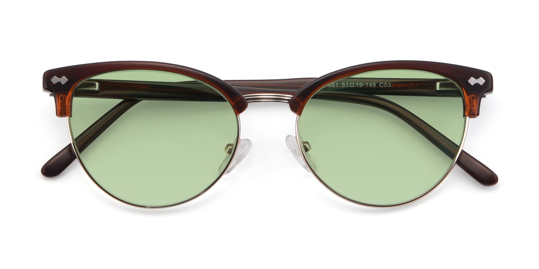 Folded Front of 17461 in Amber Brown with Medium Green Tinted Lenses