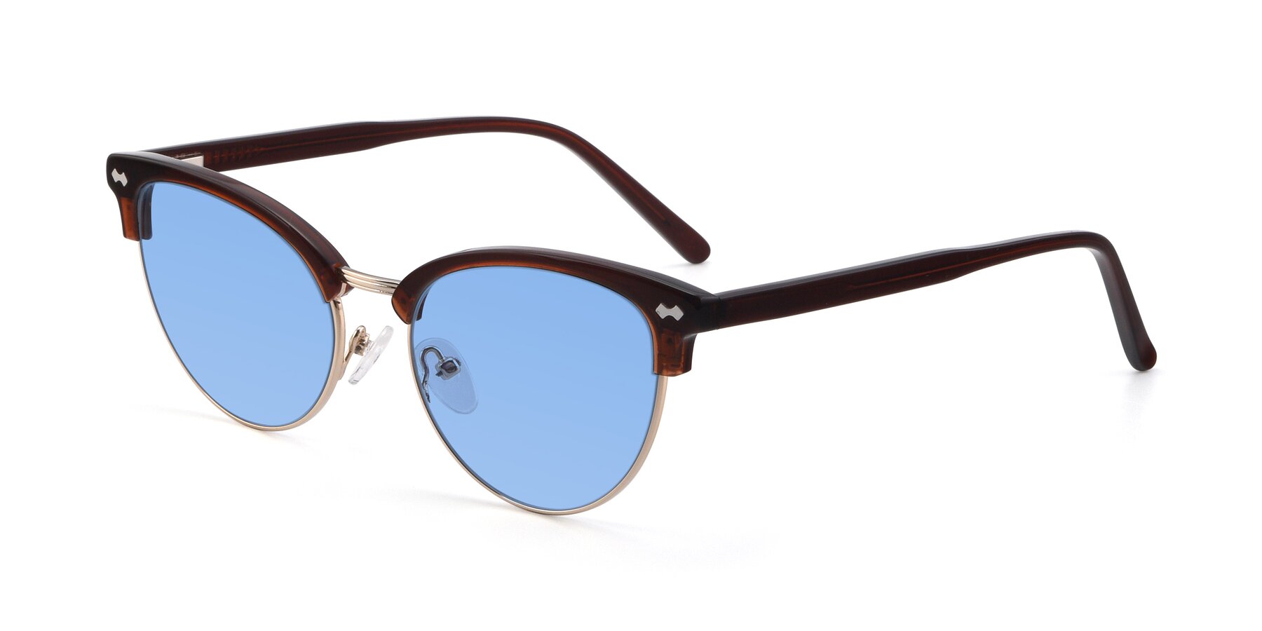 Angle of 17461 in Amber Brown with Medium Blue Tinted Lenses