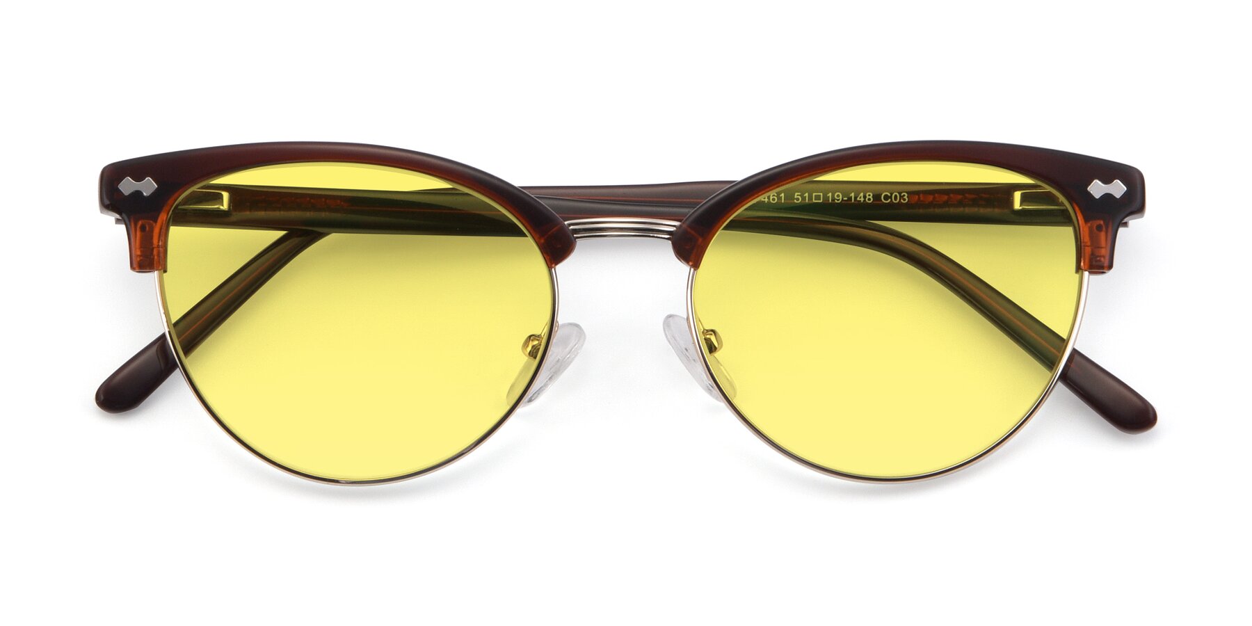 Folded Front of 17461 in Amber Brown with Medium Yellow Tinted Lenses
