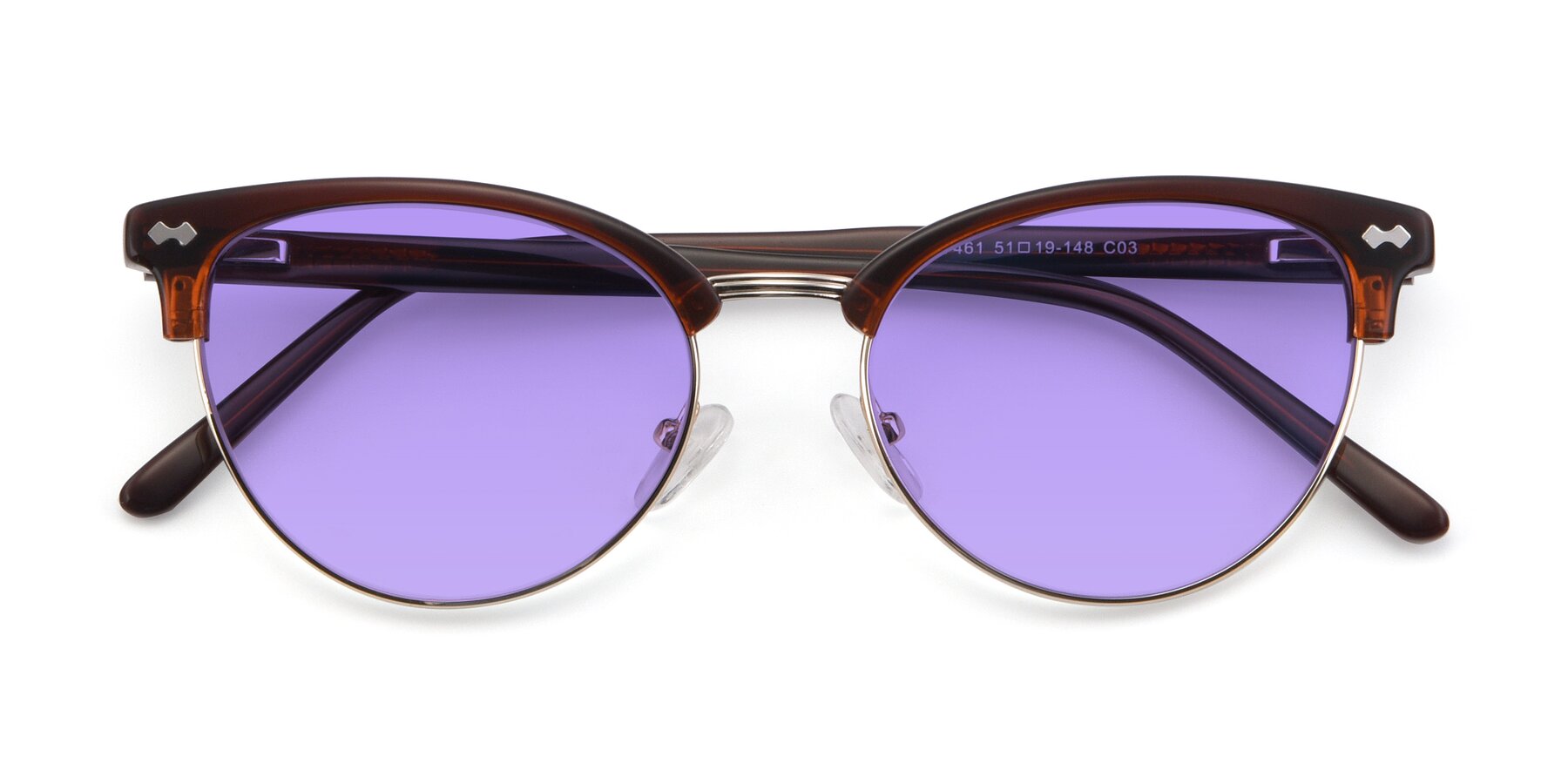 Folded Front of 17461 in Amber Brown with Medium Purple Tinted Lenses