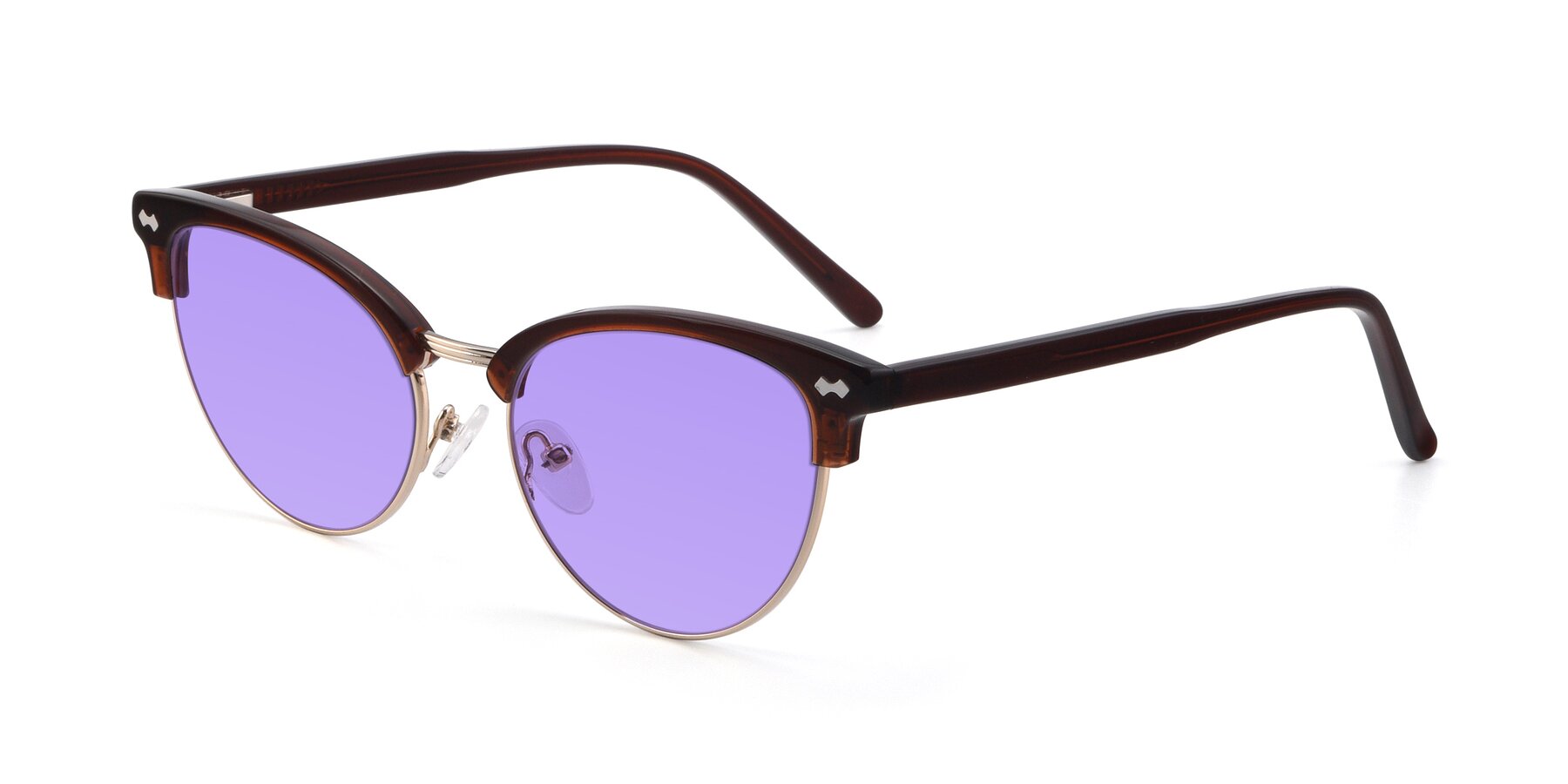 Angle of 17461 in Amber Brown with Medium Purple Tinted Lenses