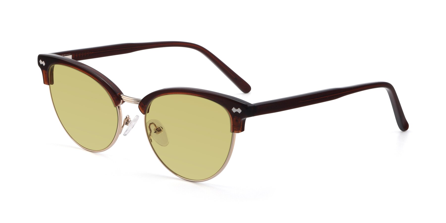 Angle of 17461 in Amber Brown with Medium Champagne Tinted Lenses