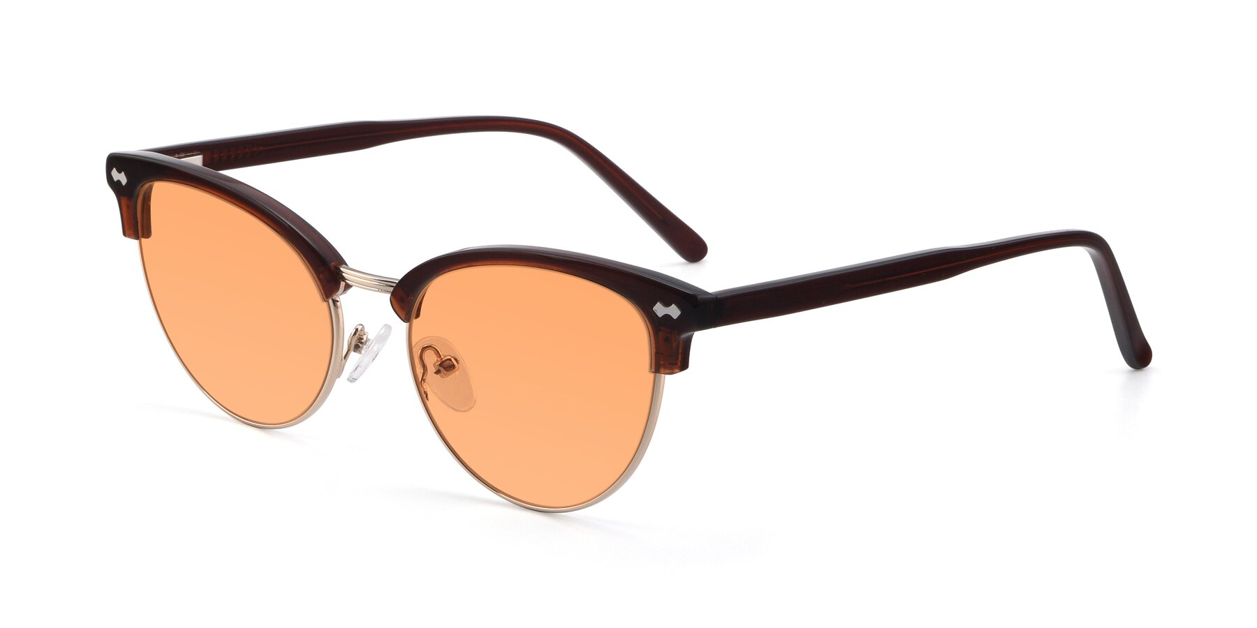 Angle of 17461 in Amber Brown with Medium Orange Tinted Lenses