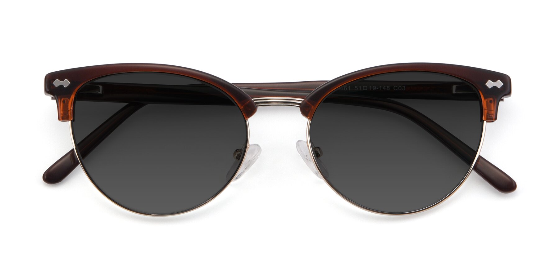 Folded Front of 17461 in Amber Brown with Gray Tinted Lenses