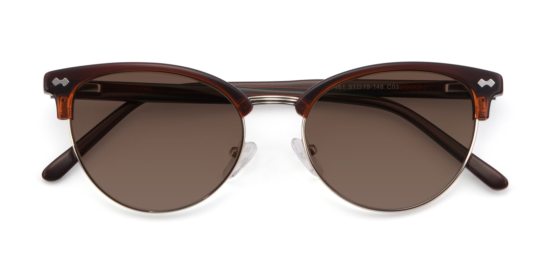 Folded Front of 17461 in Amber Brown with Brown Tinted Lenses