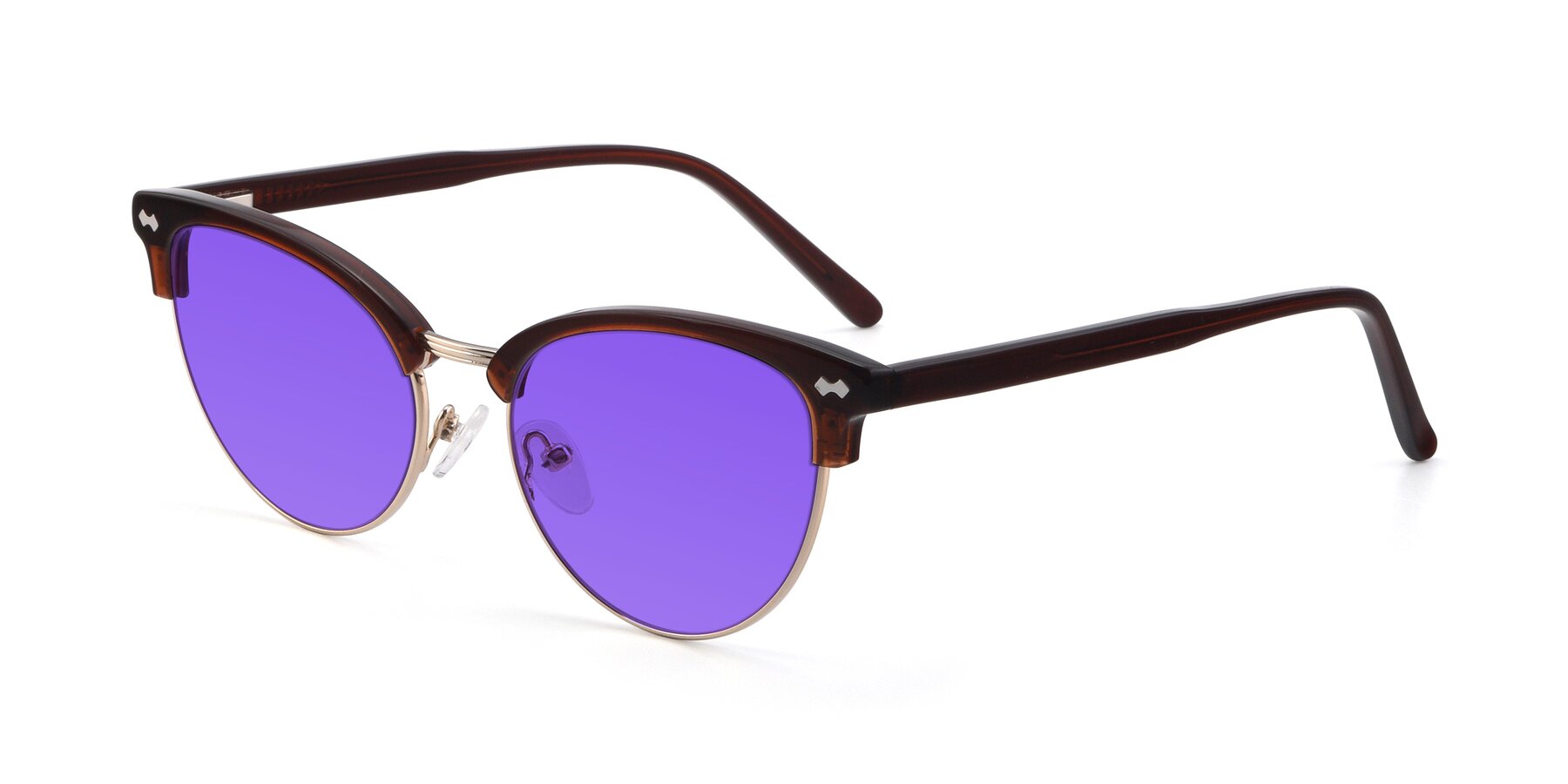 Angle of 17461 in Amber Brown with Purple Tinted Lenses