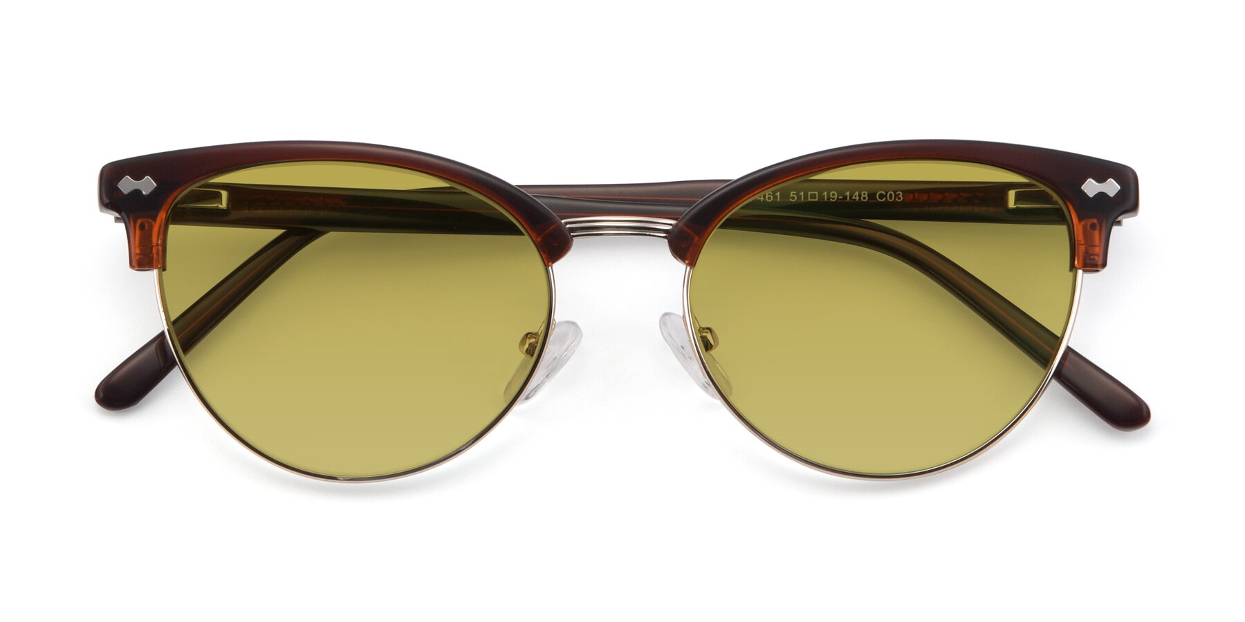 Folded Front of 17461 in Amber Brown with Champagne Tinted Lenses