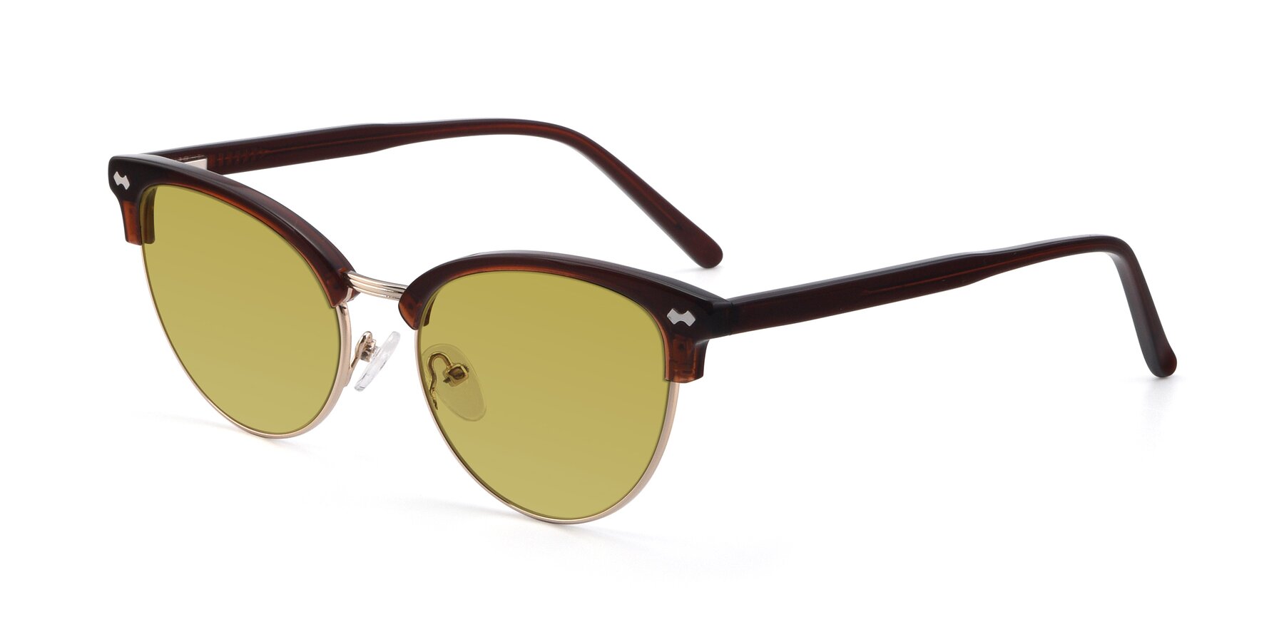 Angle of 17461 in Amber Brown with Champagne Tinted Lenses