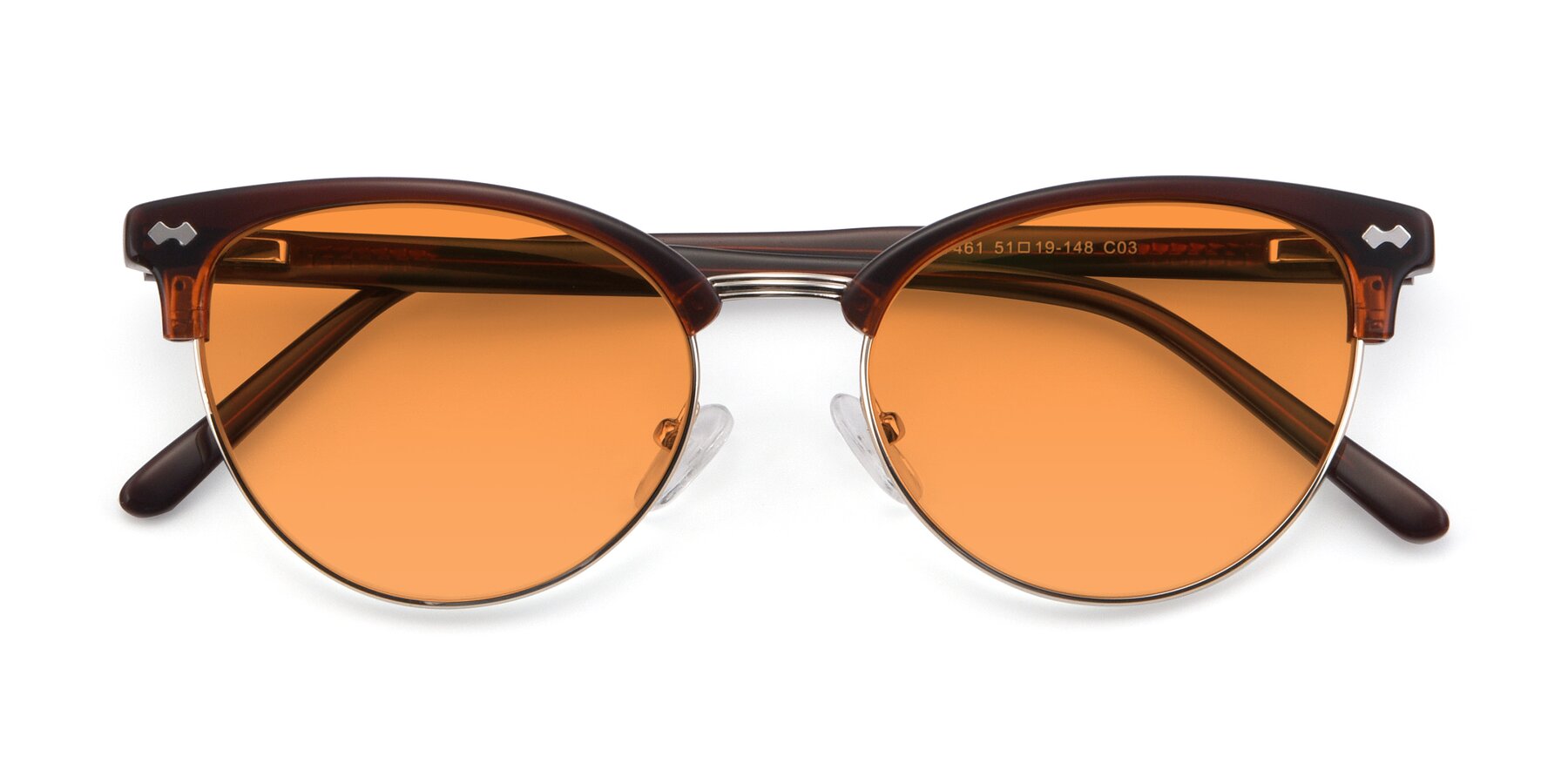 Folded Front of 17461 in Amber Brown with Orange Tinted Lenses