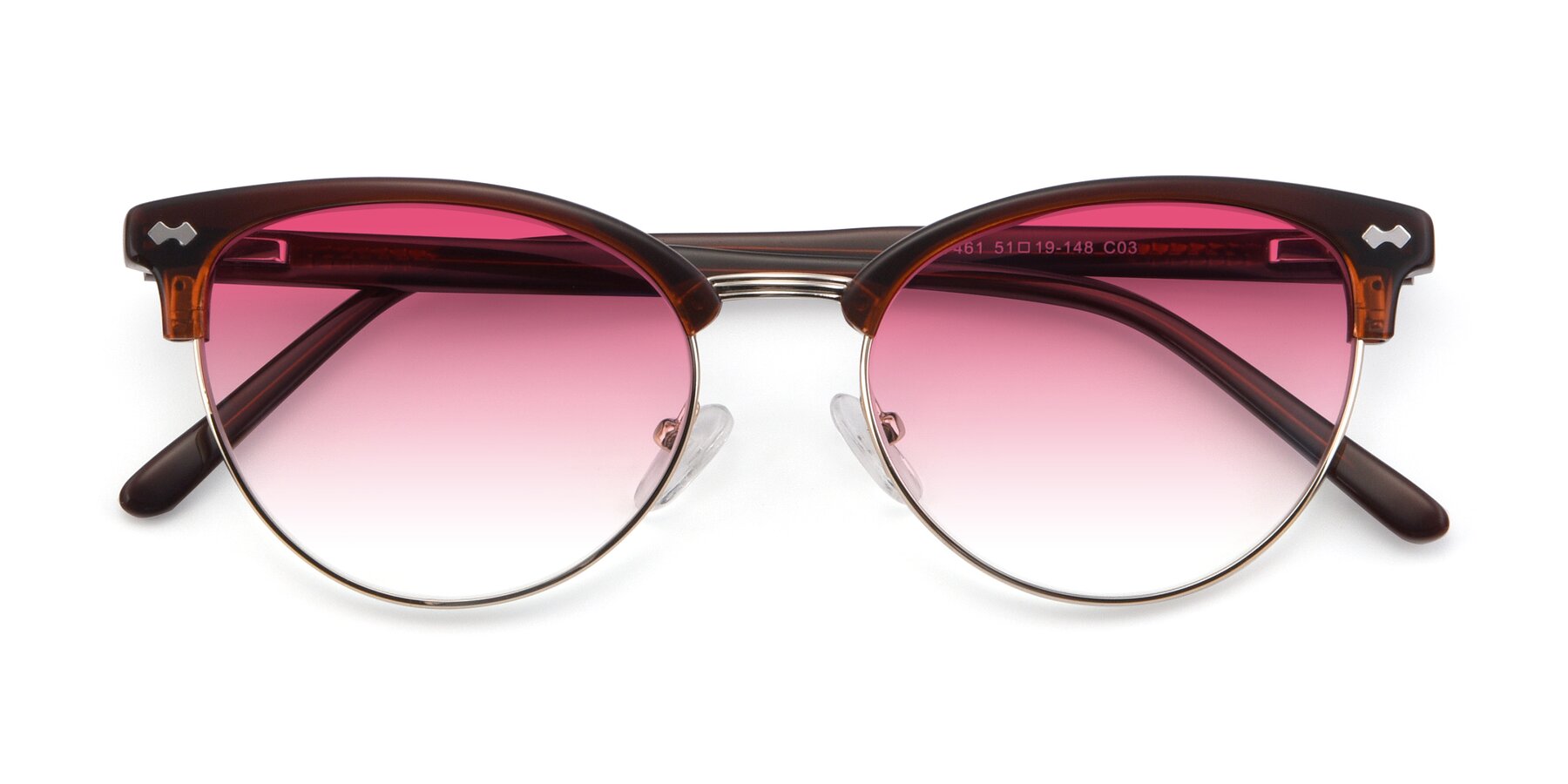 Folded Front of 17461 in Amber Brown with Pink Gradient Lenses