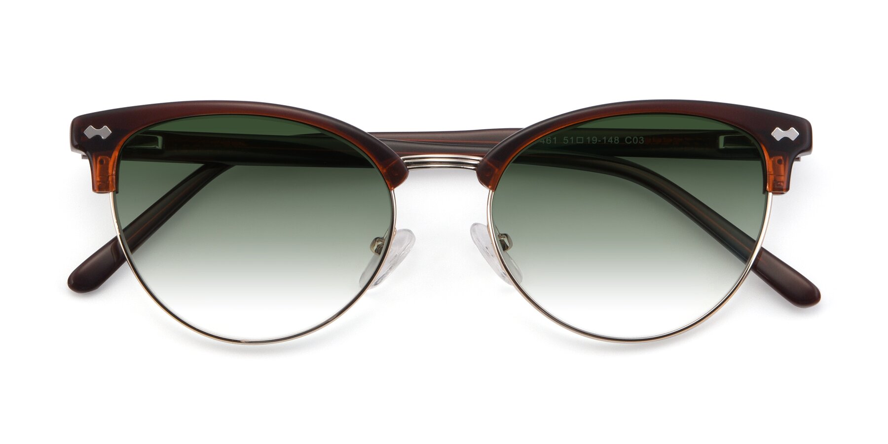Folded Front of 17461 in Amber Brown with Green Gradient Lenses